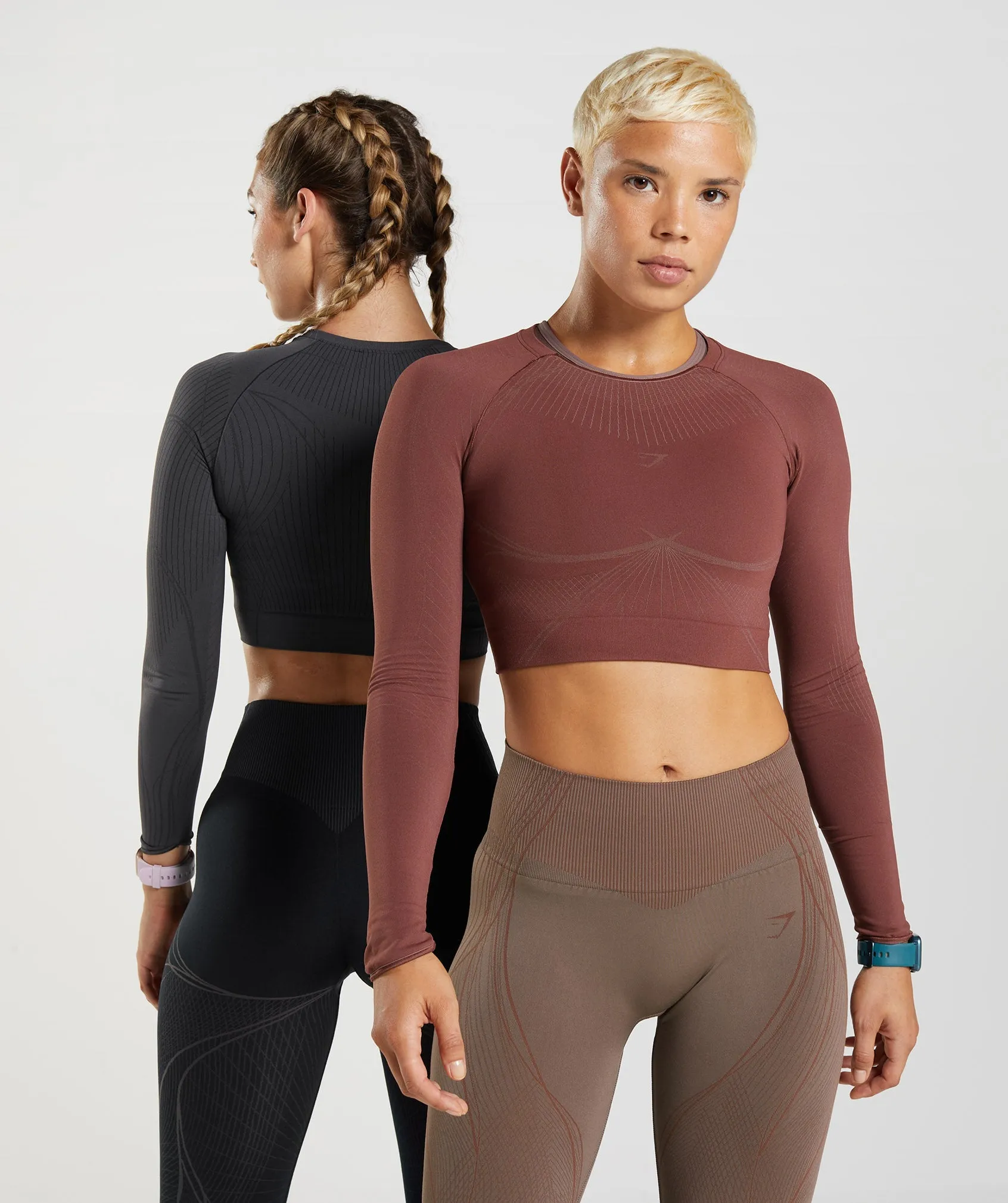 Gymshark Apex Seamless Crop Top - Cherry Brown/Truffle Brown sold by Gymshark product image thumbnail 4