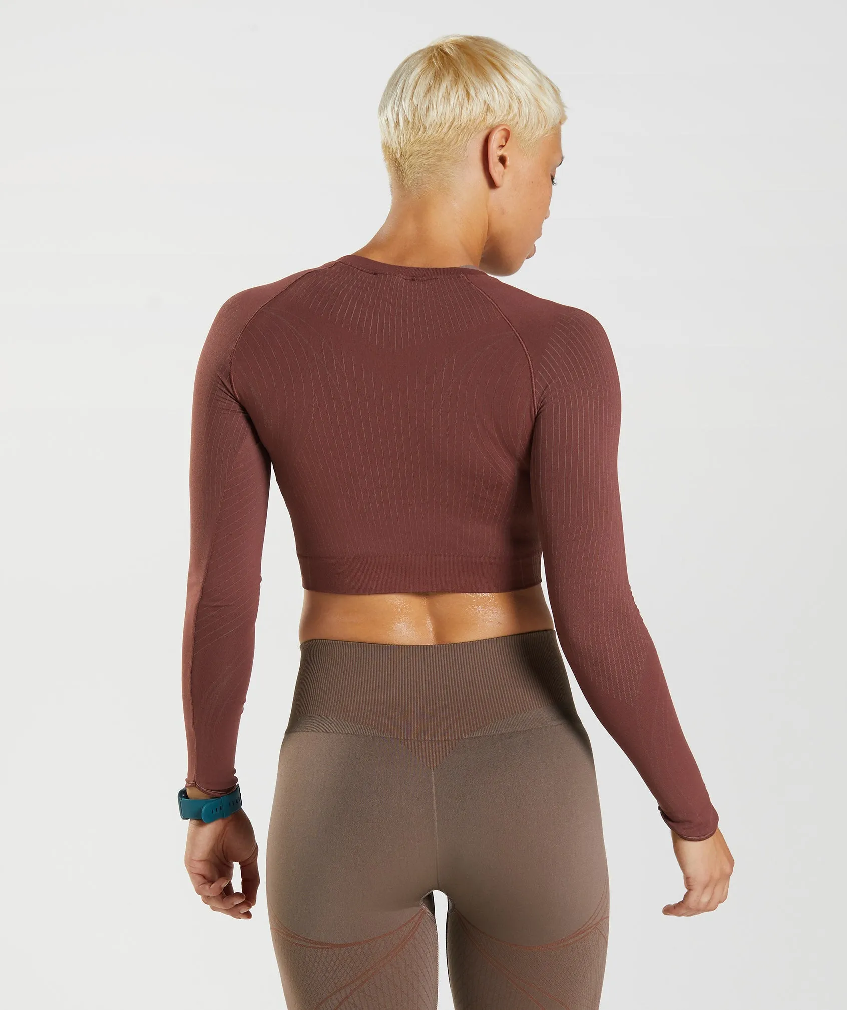 Gymshark Apex Seamless Crop Top - Cherry Brown/Truffle Brown sold by Gymshark product image thumbnail 2