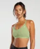 Gymshark Ruched Sports Bra - Light Sage Green sold by Gymshark