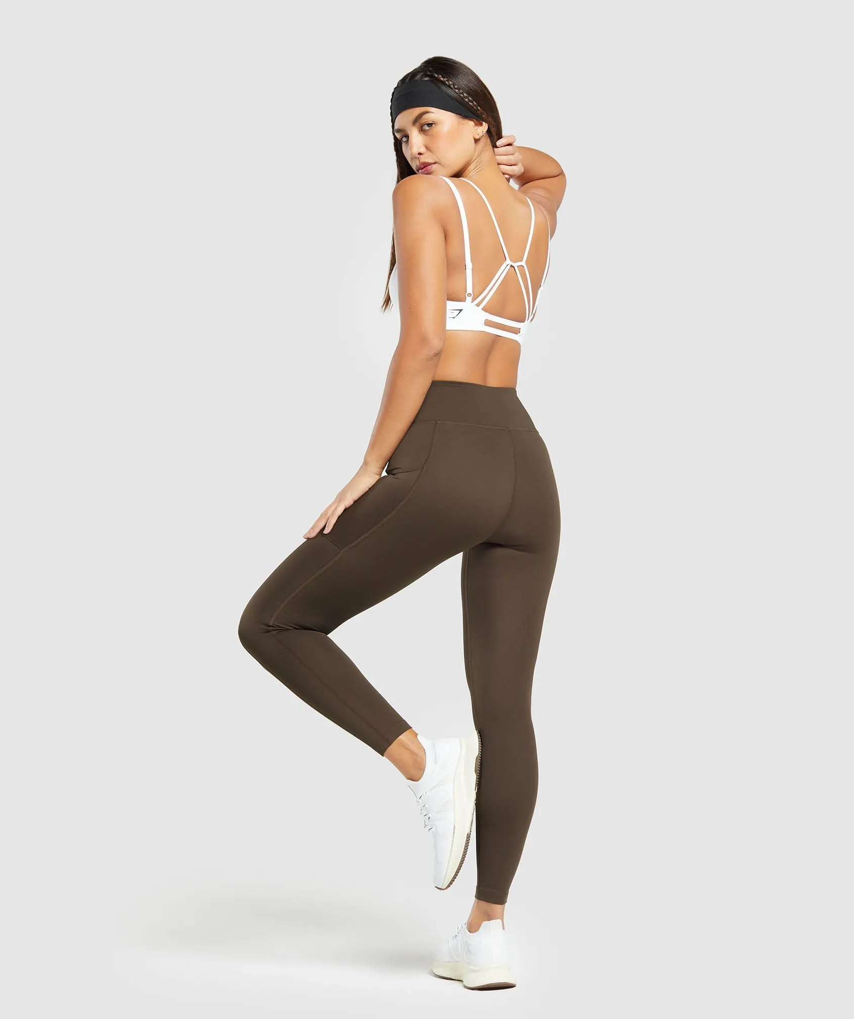 Gymshark Strappy Back Light Support Sports Bra - White sold by Gymshark product image thumbnail 4