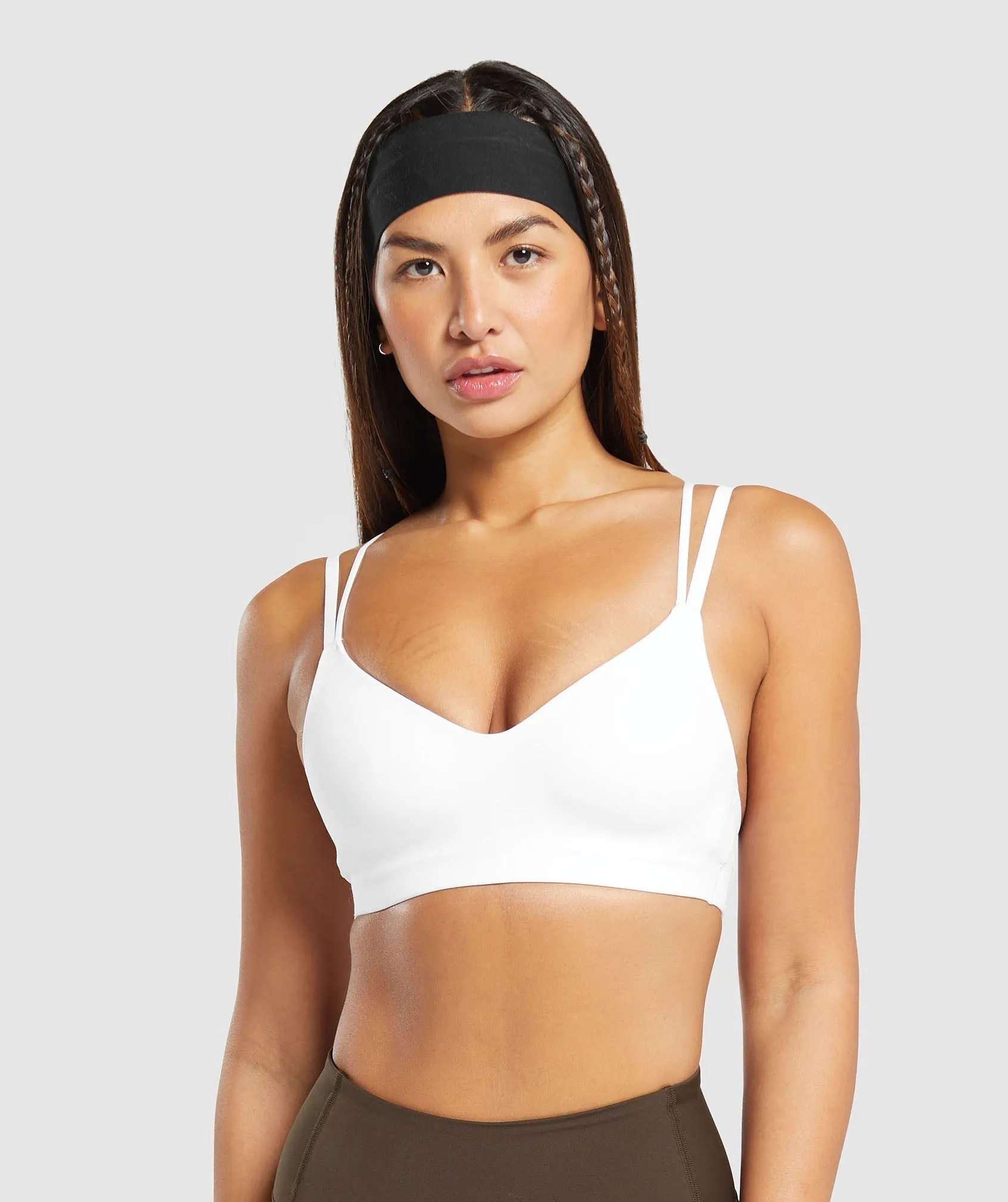 Gymshark Strappy Back Light Support Sports Bra - White sold by Gymshark