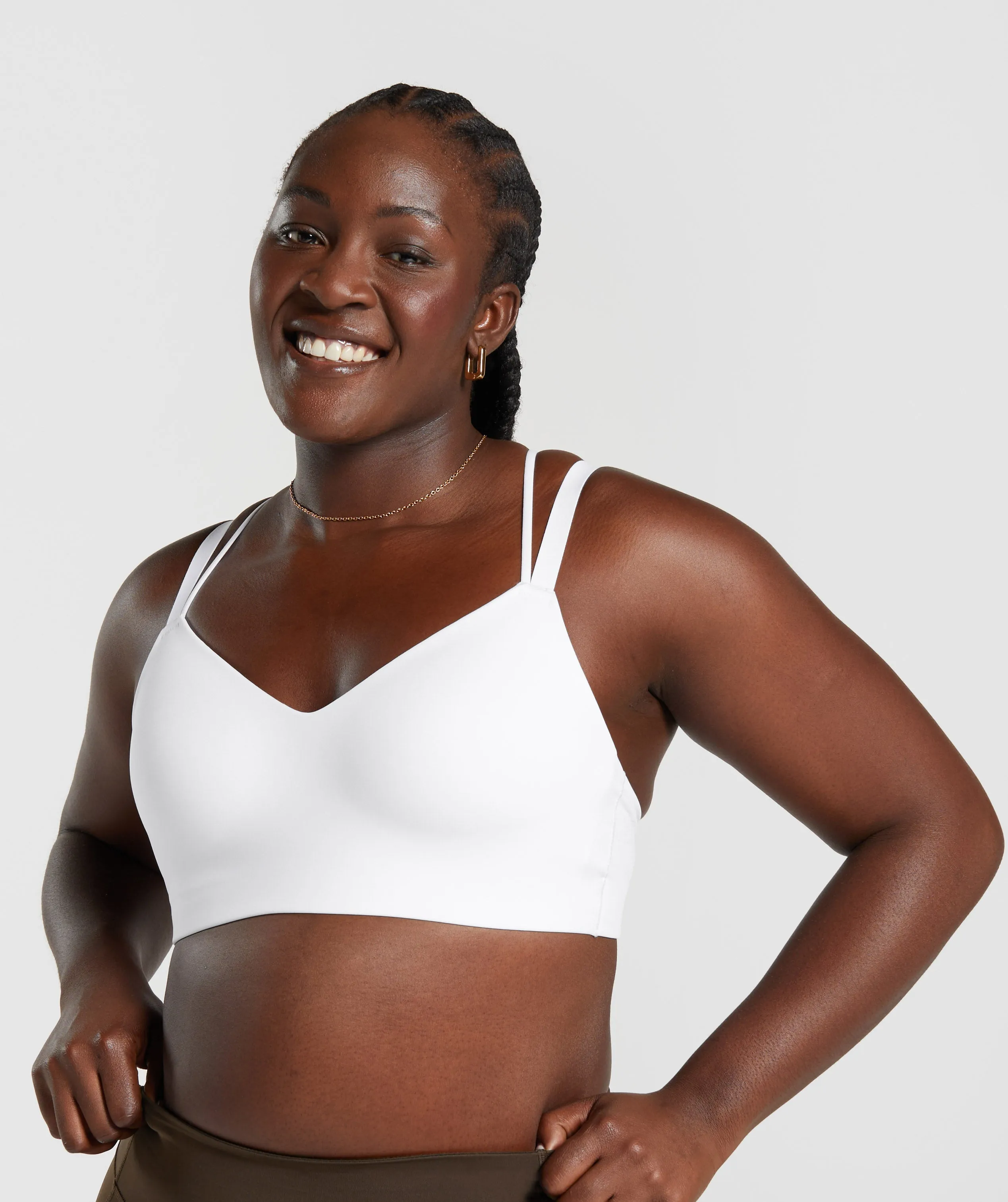 Gymshark Strappy Back Light Support Sports Bra - White sold by Gymshark product image thumbnail 3