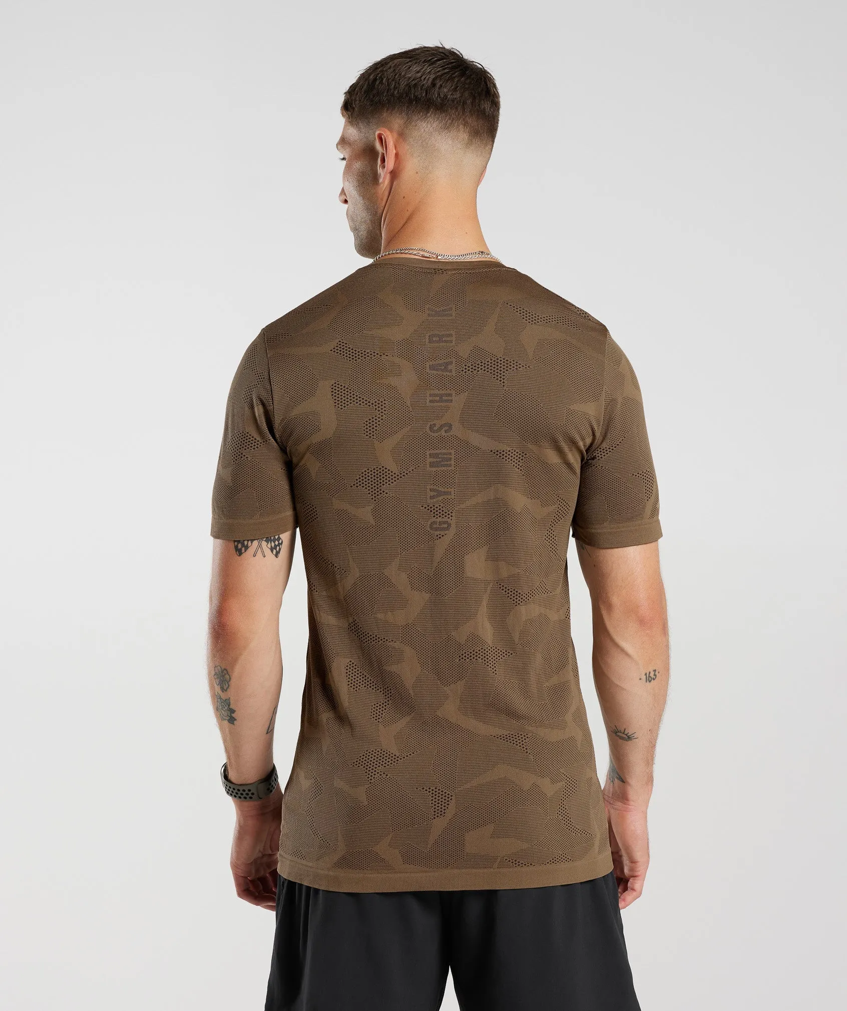 Gymshark Sport Seamless T-Shirt - Fossil Brown/Black sold by Gymshark product image thumbnail 2