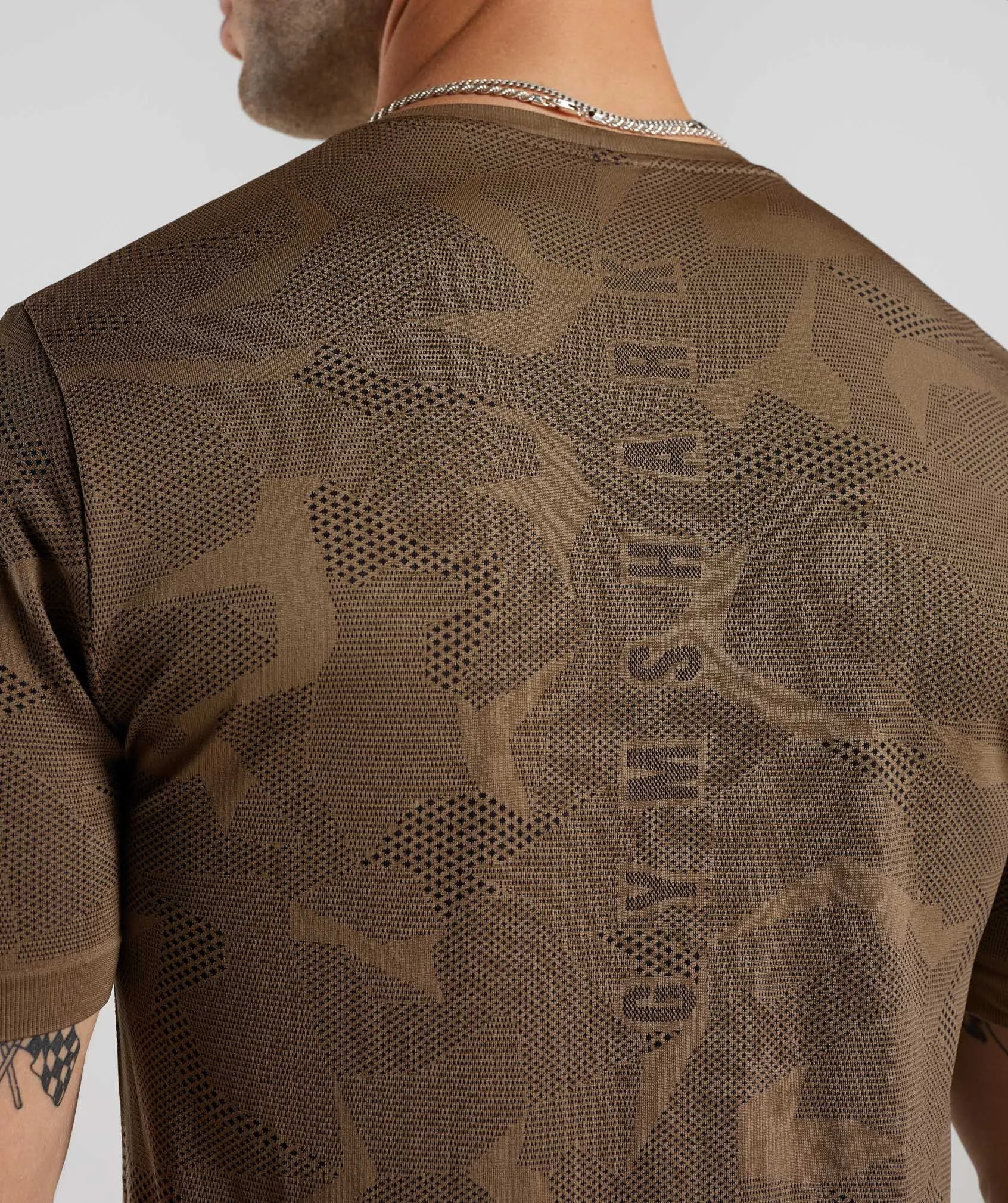 Gymshark Sport Seamless T-Shirt - Fossil Brown/Black sold by Gymshark product image thumbnail 5