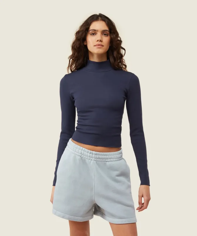 Gymshark everywear Long Sleeve Ribbed Turtle Neck - Heavy Blue sold by Gymshark