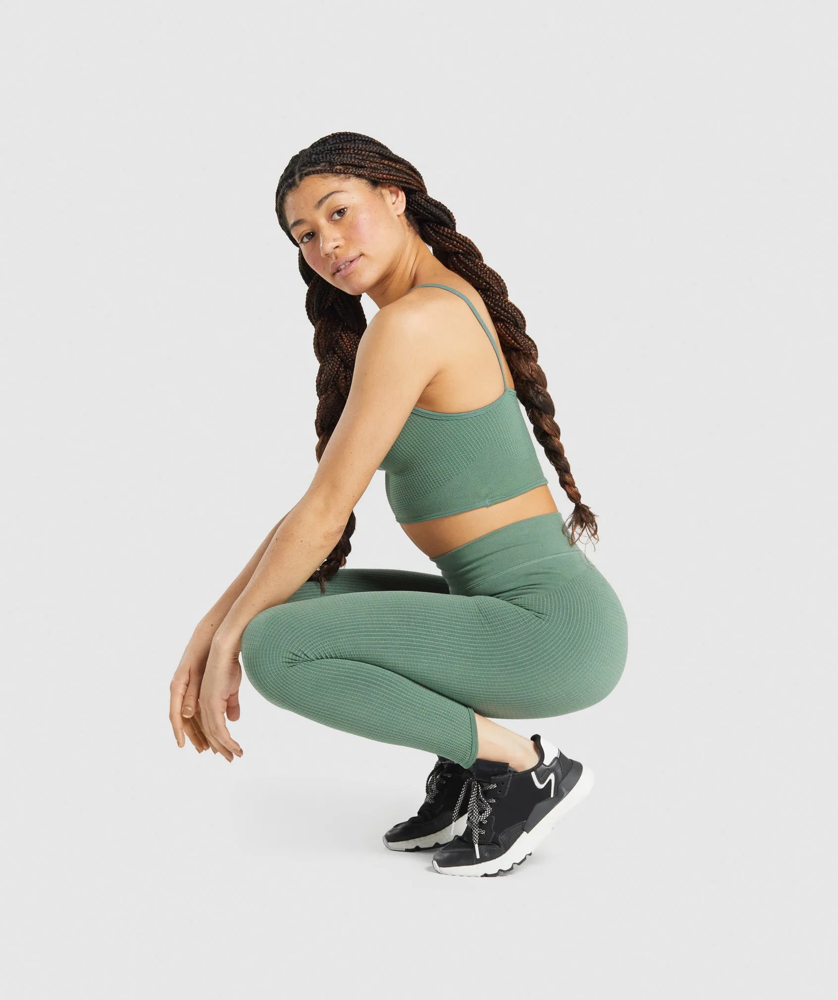 Gymshark Pause Seamless Leggings - Green sold by Gymshark product image thumbnail 4