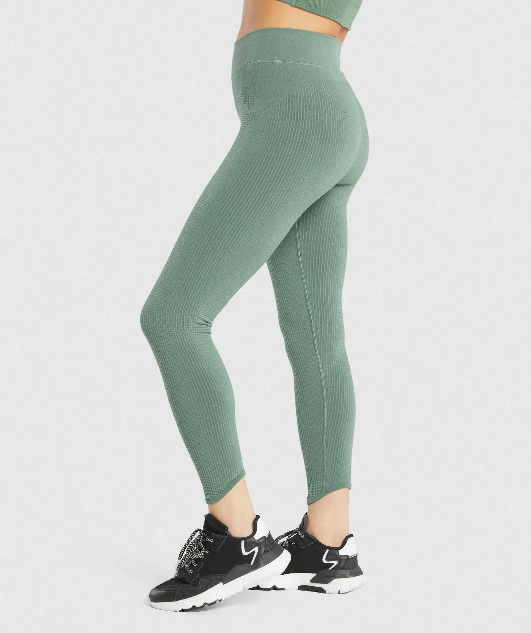 Gymshark Pause Seamless Leggings - Green sold by Gymshark product image thumbnail 3