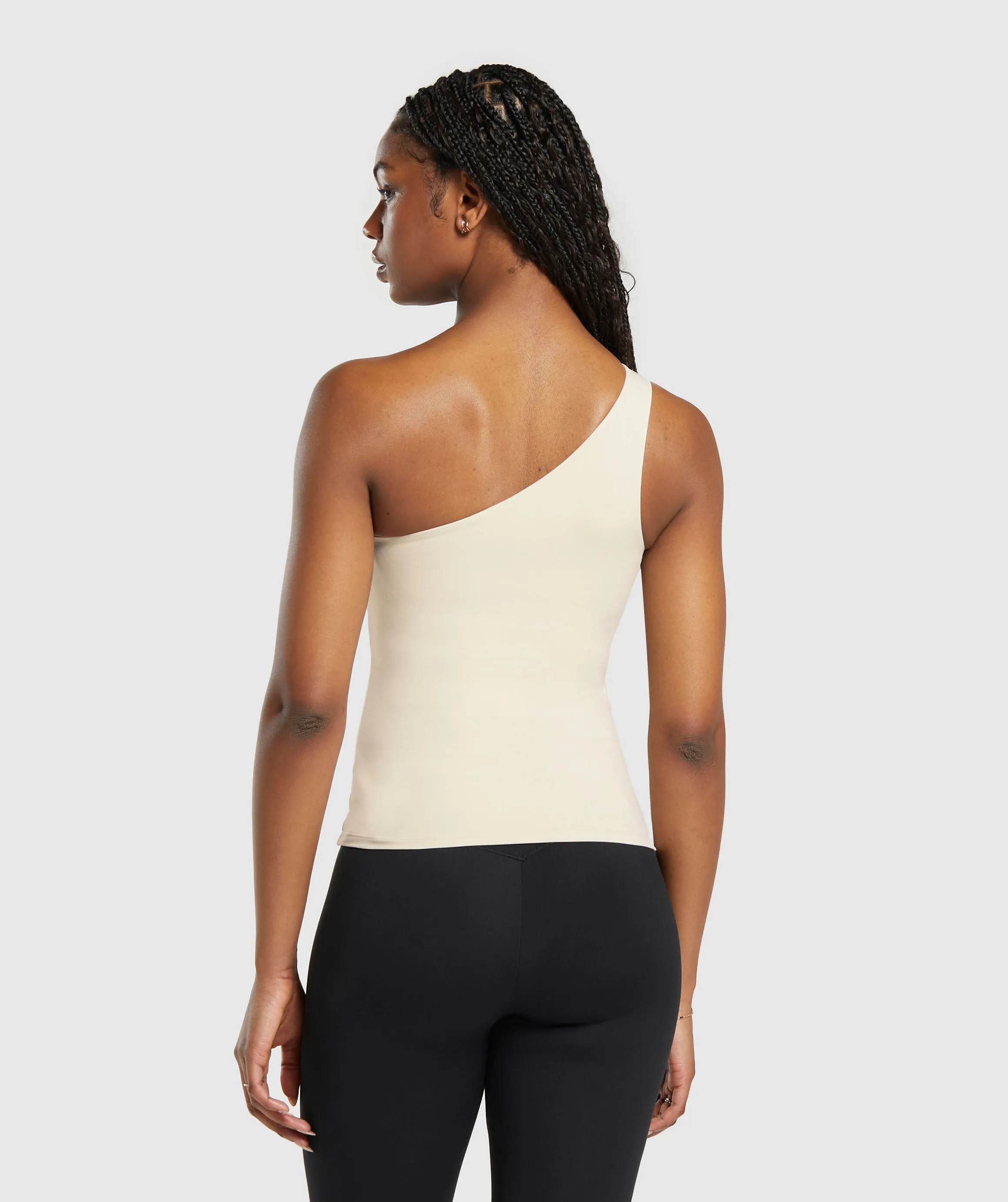 Gymshark Asymmetric Tank With Shelf - Ecru White sold by Gymshark product image thumbnail 2