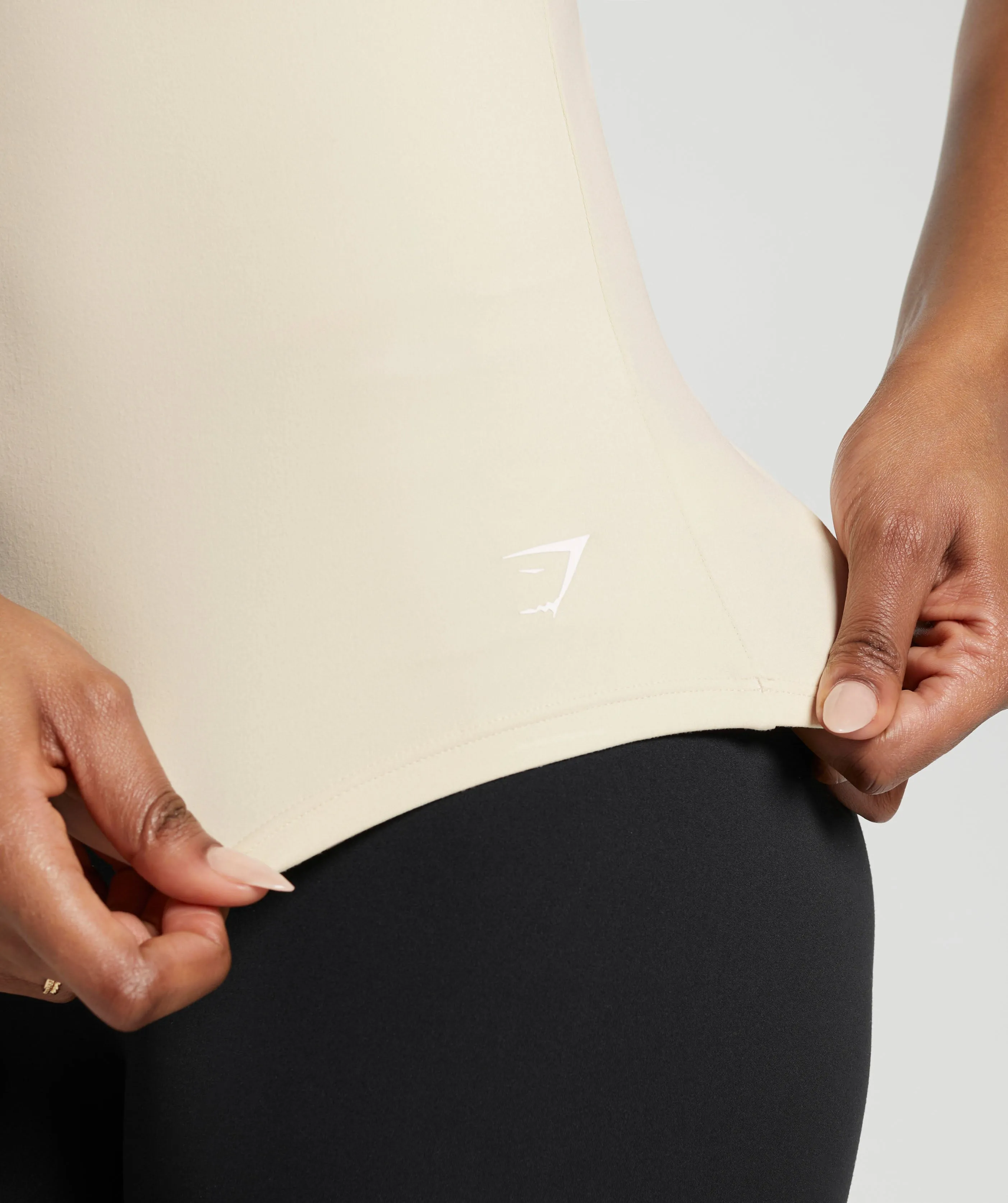 Gymshark Asymmetric Tank With Shelf - Ecru White sold by Gymshark product image thumbnail 5
