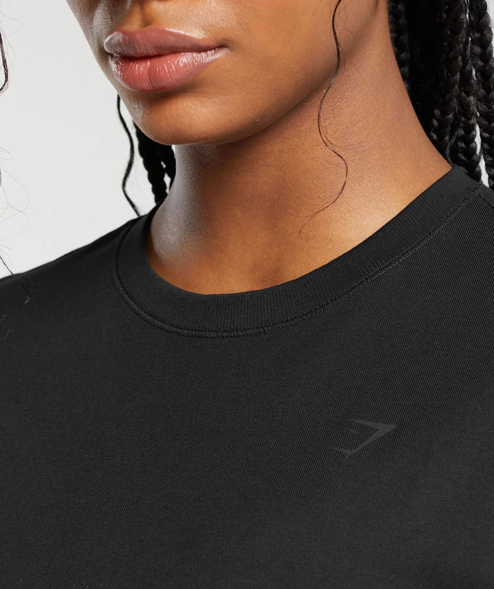 Gymshark Cotton Oversized Long Sleeve Top - Black sold by Gymshark product image thumbnail 5