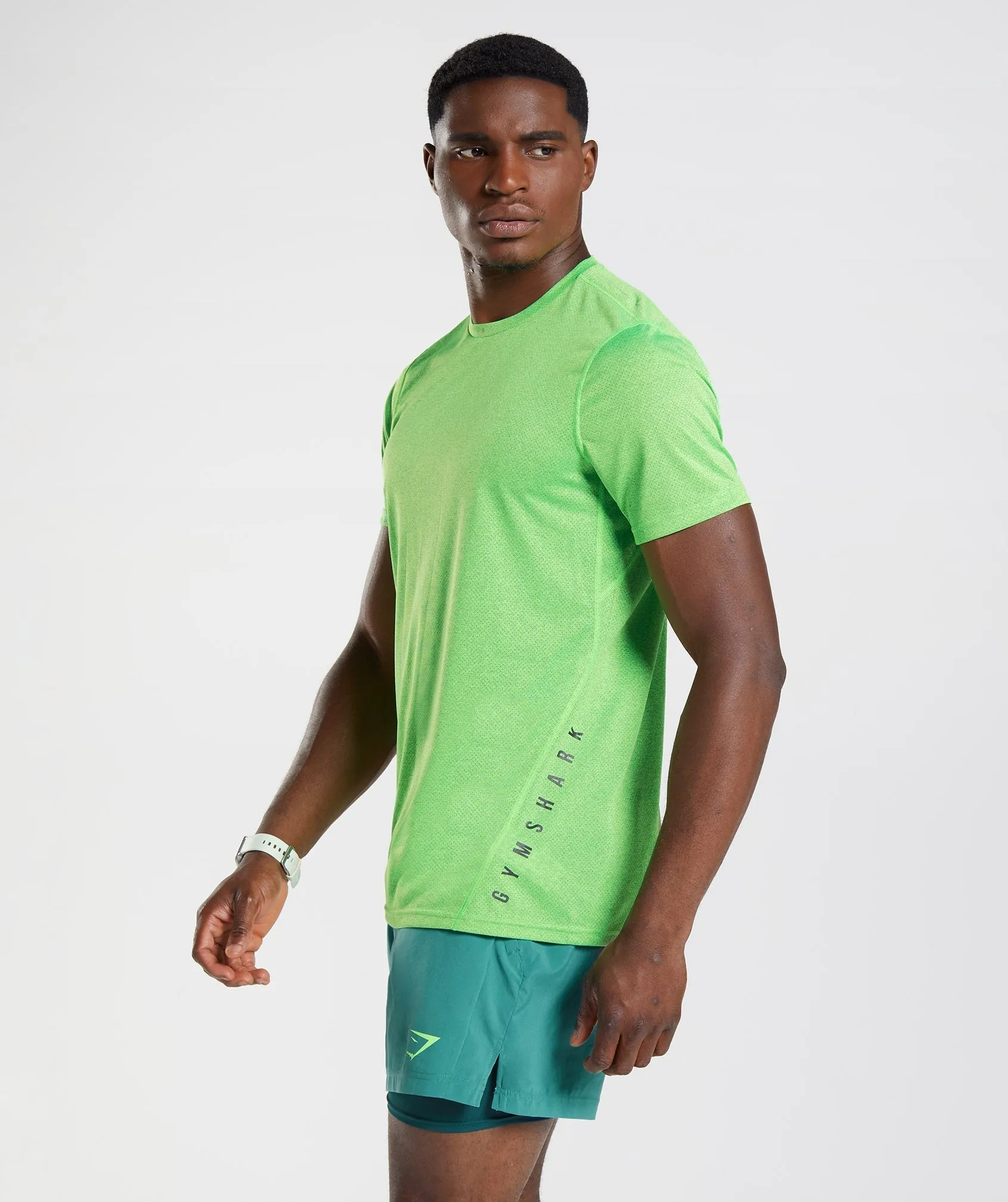 Gymshark Sport T-Shirt - Fluo Lime/Black Marl sold by Gymshark product image thumbnail 3