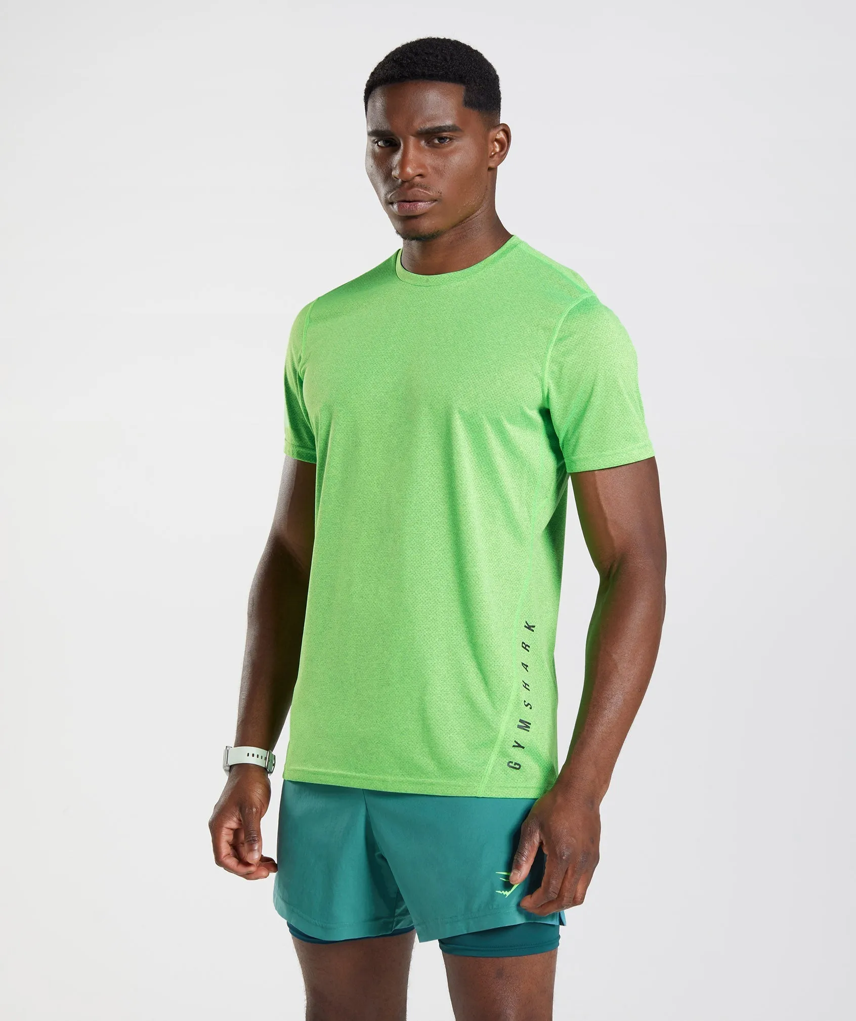 Gymshark Sport T-Shirt - Fluo Lime/Black Marl sold by Gymshark