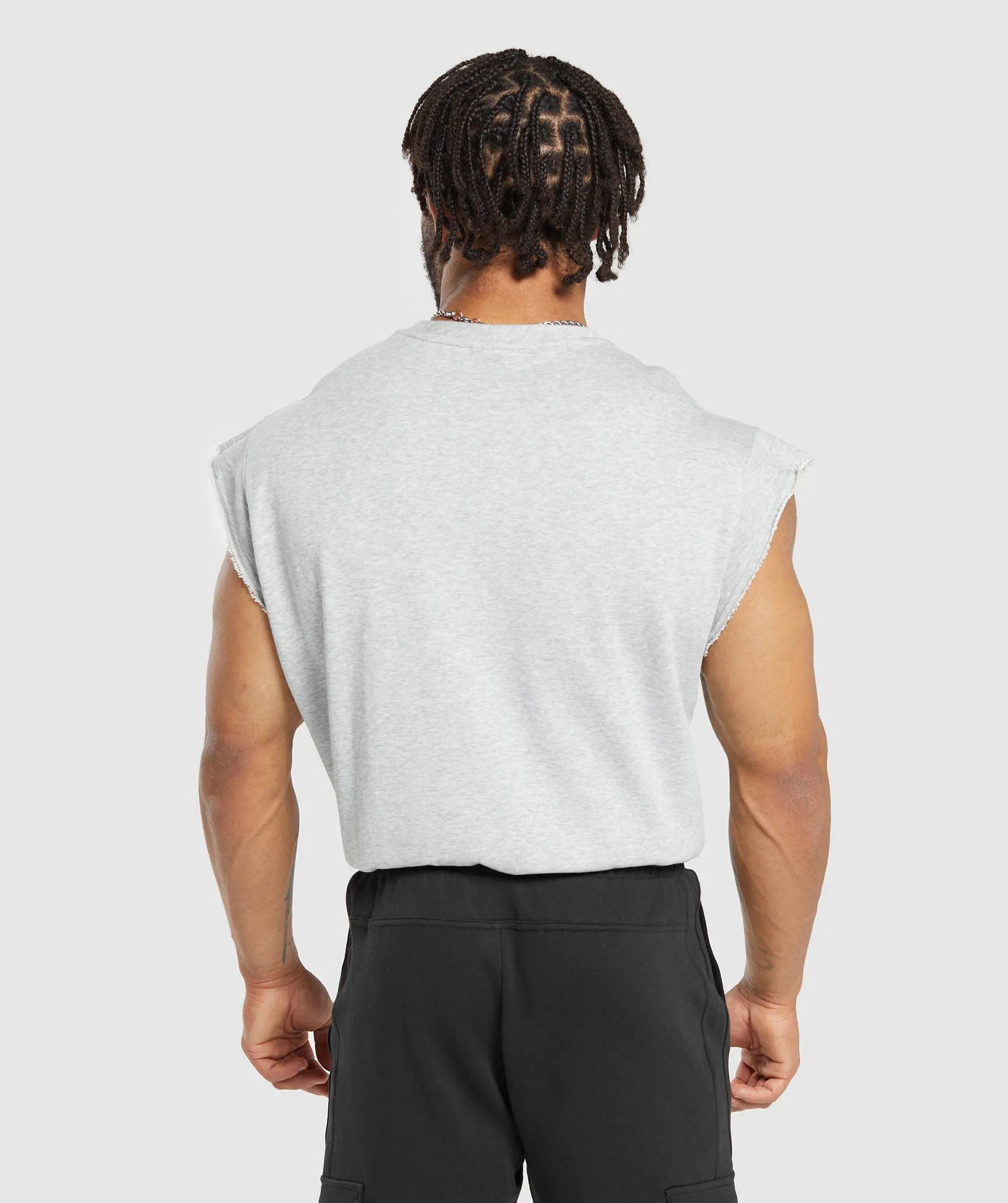 Gymshark Super Natural Cut Off T-Shirt - Light Grey Core Marl sold by Gymshark product image thumbnail 2