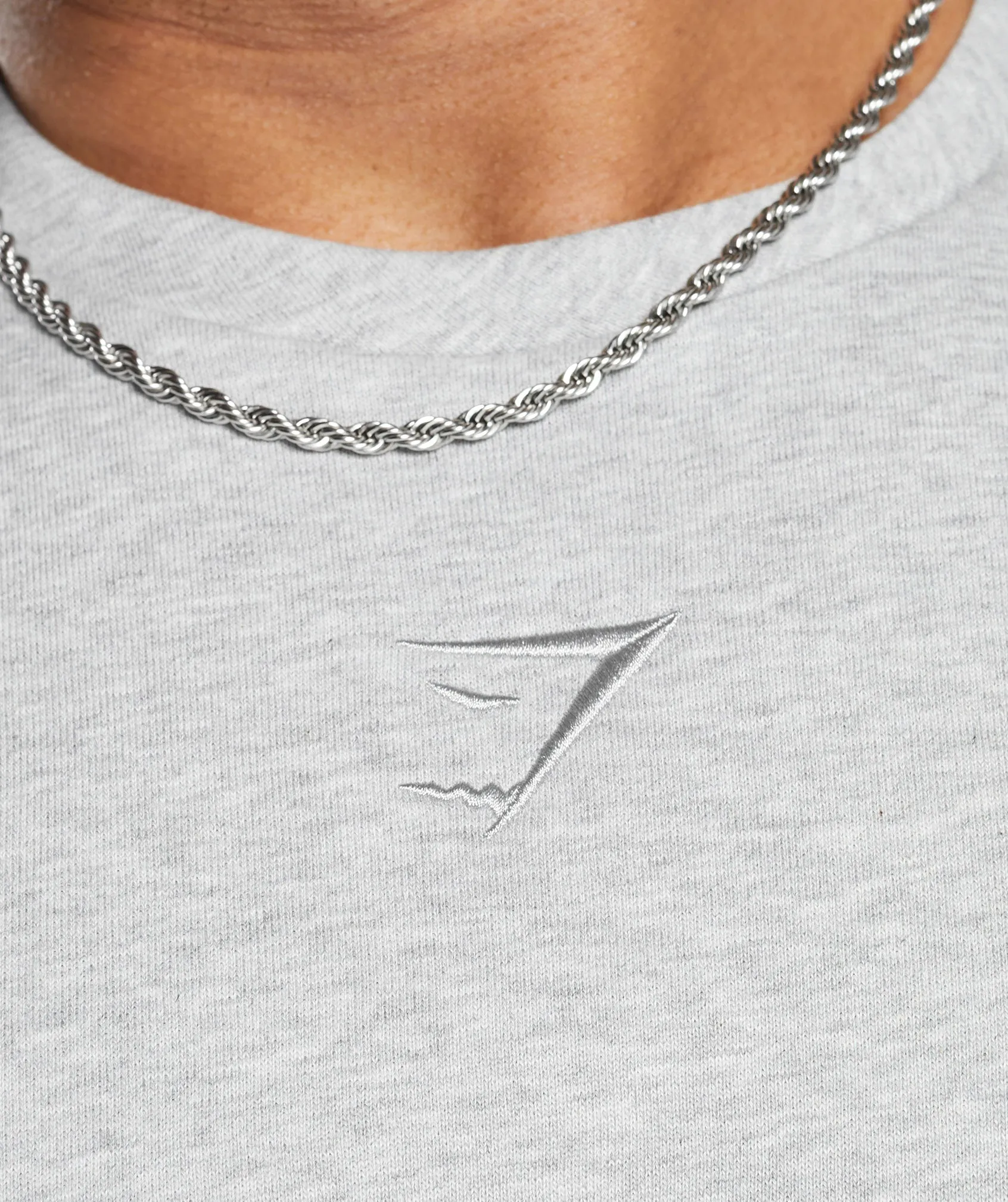 Gymshark Super Natural Cut Off T-Shirt - Light Grey Core Marl sold by Gymshark product image thumbnail 5