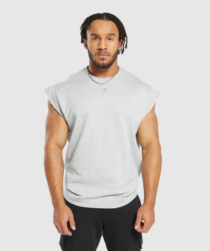 Gymshark Super Natural Cut Off Tank - Light Grey Core Marl sold by Gymshark