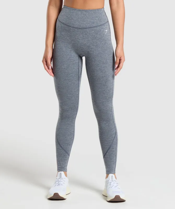 Gymshark Heart Marl Leggings - Titanium Blue sold by Gymshark