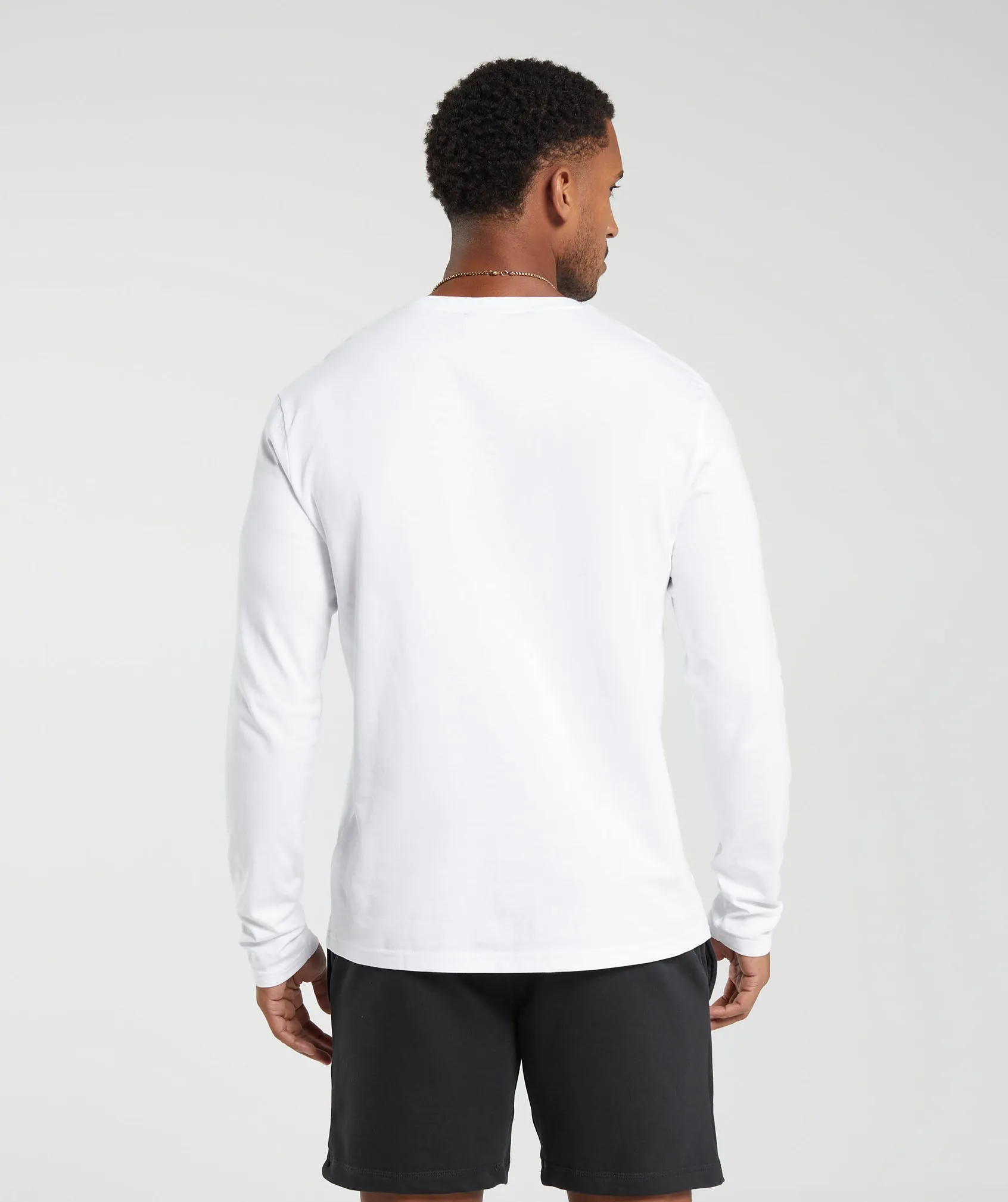 Gymshark Crest Long Sleeve T-Shirt - White sold by Gymshark product image thumbnail 2