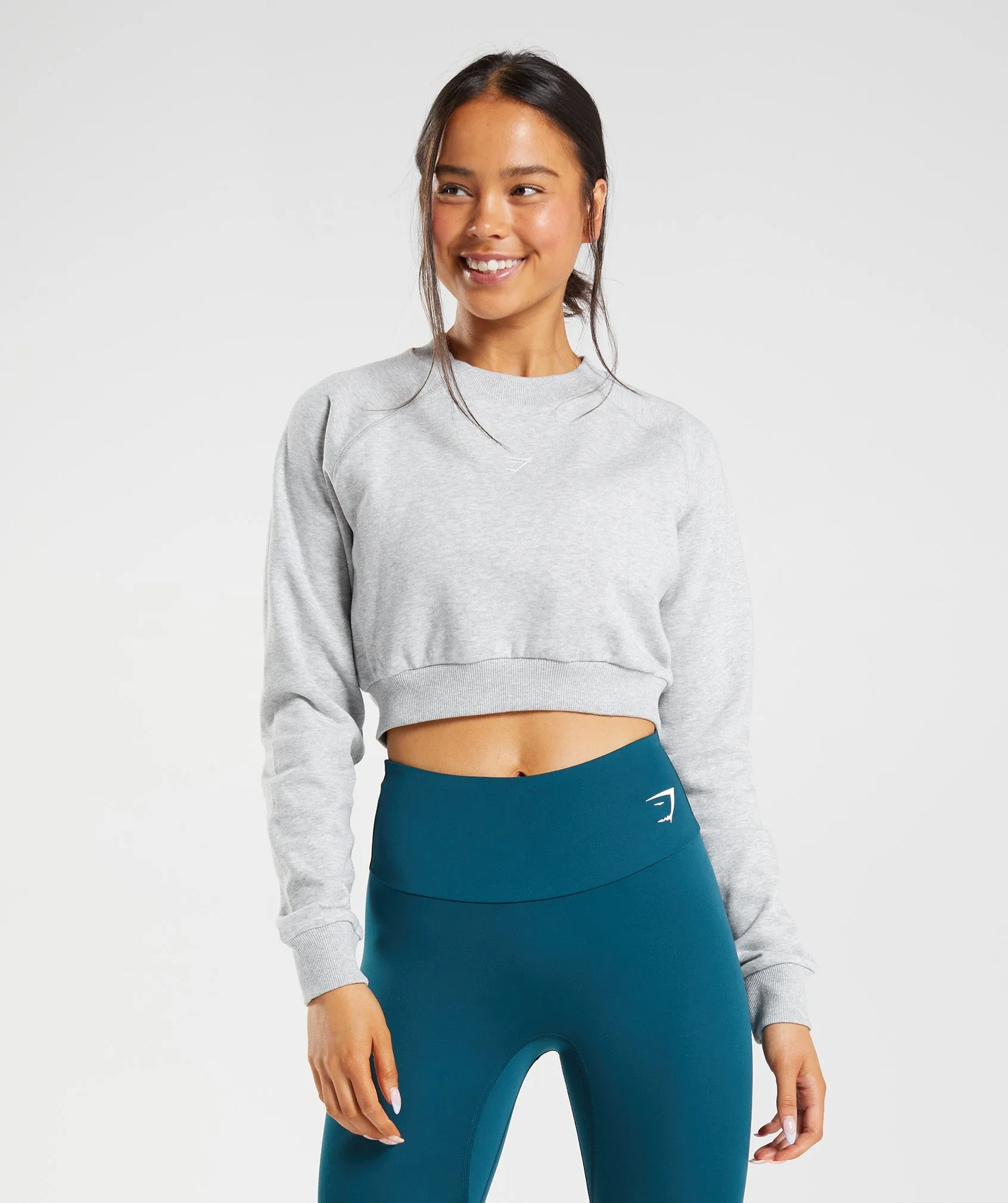 Gymshark Training Cropped Sweater - Light Grey Core Marl sold by Gymshark