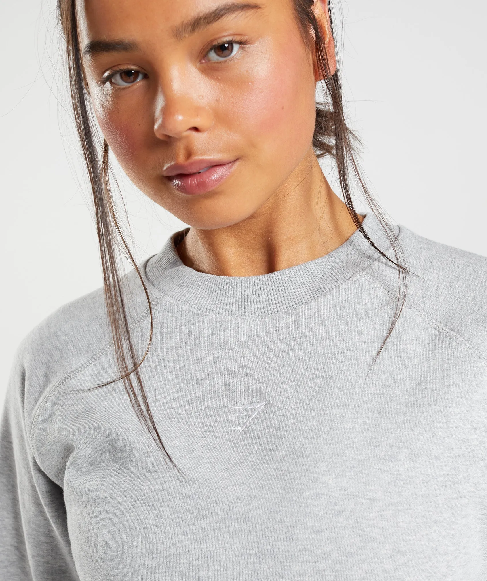 Gymshark Training Cropped Sweater - Light Grey Core Marl sold by Gymshark product image thumbnail 3
