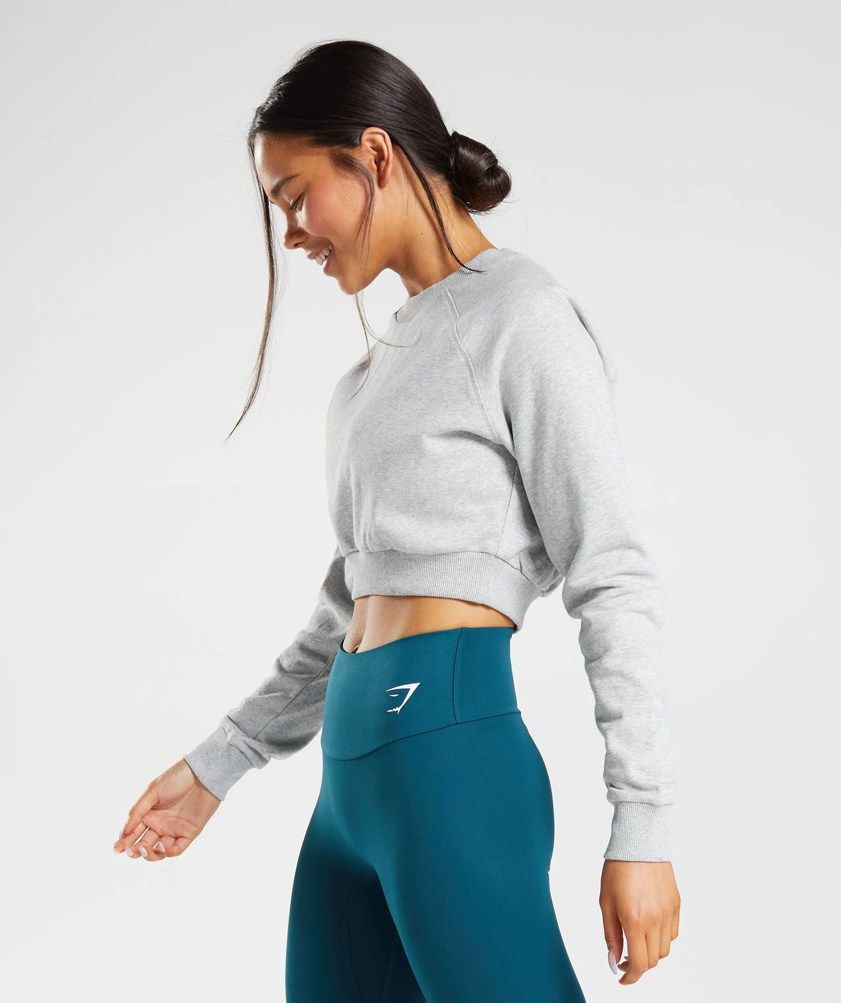 Gymshark Training Cropped Sweater - Light Grey Core Marl sold by Gymshark product image thumbnail 2