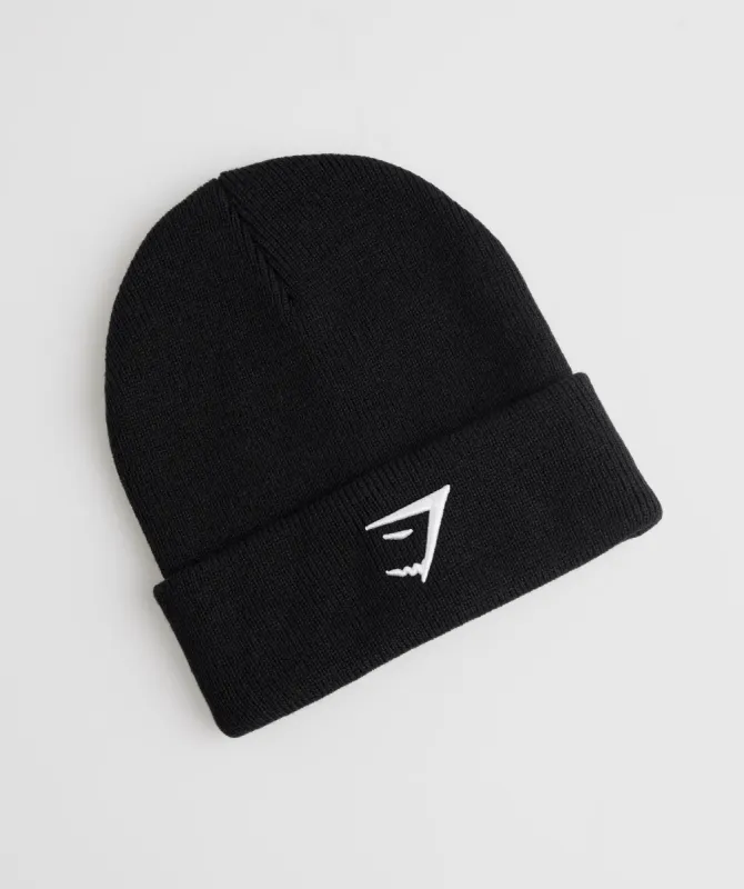 Gymshark Sharkhead Beanie - Black sold by Gymshark