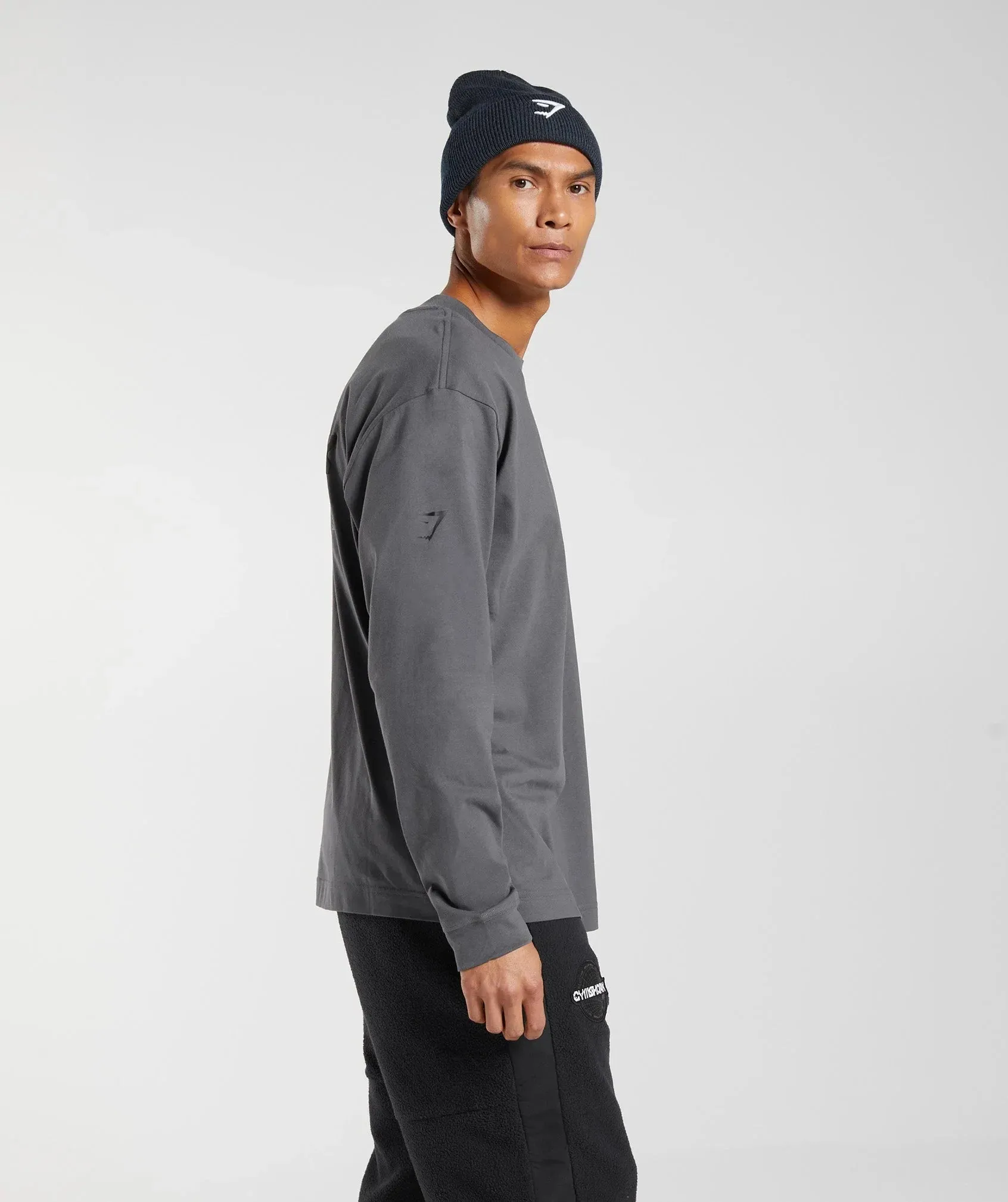 Gymshark Vibes Long Sleeve T-Shirt - Silhouette Grey sold by Gymshark product image thumbnail 3