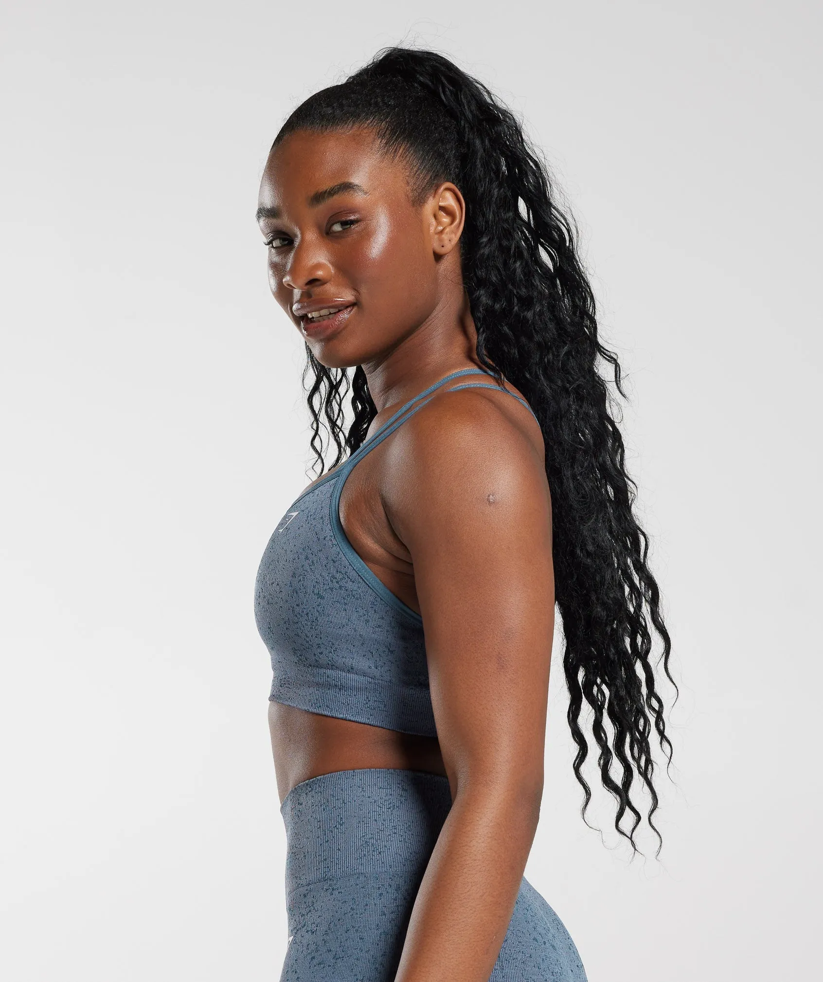 Gymshark Adapt Fleck Seamless Sports Bra - Evening Blue sold by Gymshark product image thumbnail 3