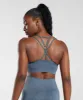 Gymshark Adapt Fleck Seamless Sports Bra - Evening Blue sold by Gymshark