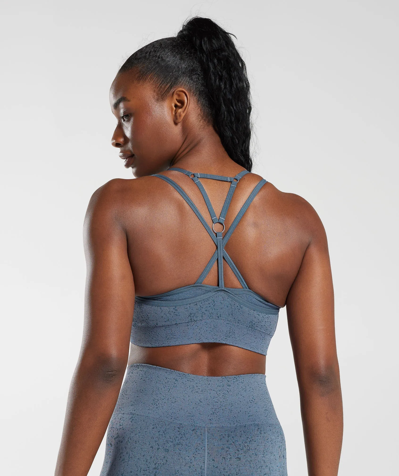 Gymshark Adapt Fleck Seamless Sports Bra - Evening Blue sold by Gymshark product image thumbnail 2