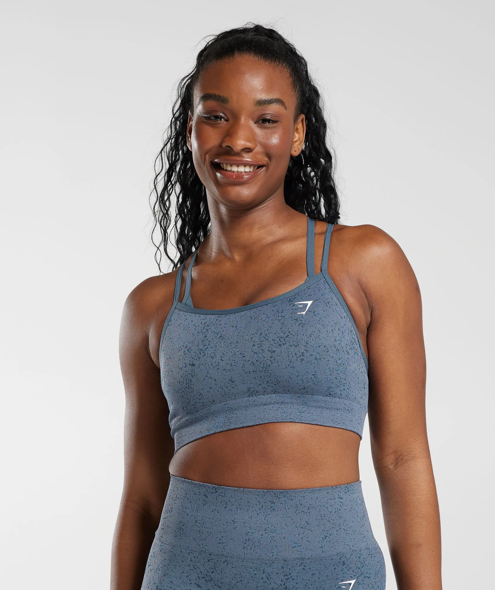 Gymshark Adapt Fleck Seamless Sports Bra - Evening Blue sold by Gymshark