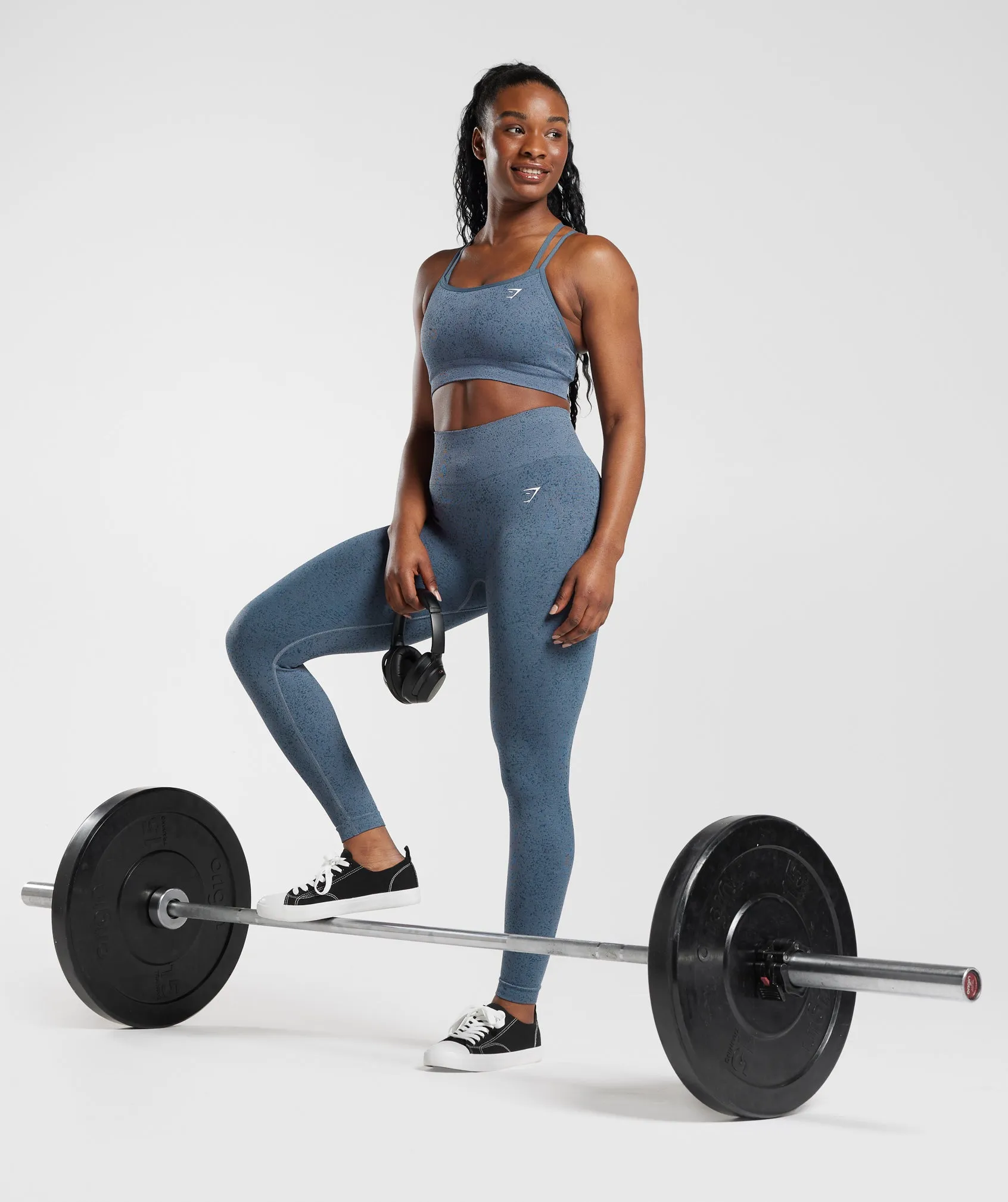 Gymshark Adapt Fleck Seamless Sports Bra - Evening Blue sold by Gymshark product image thumbnail 4