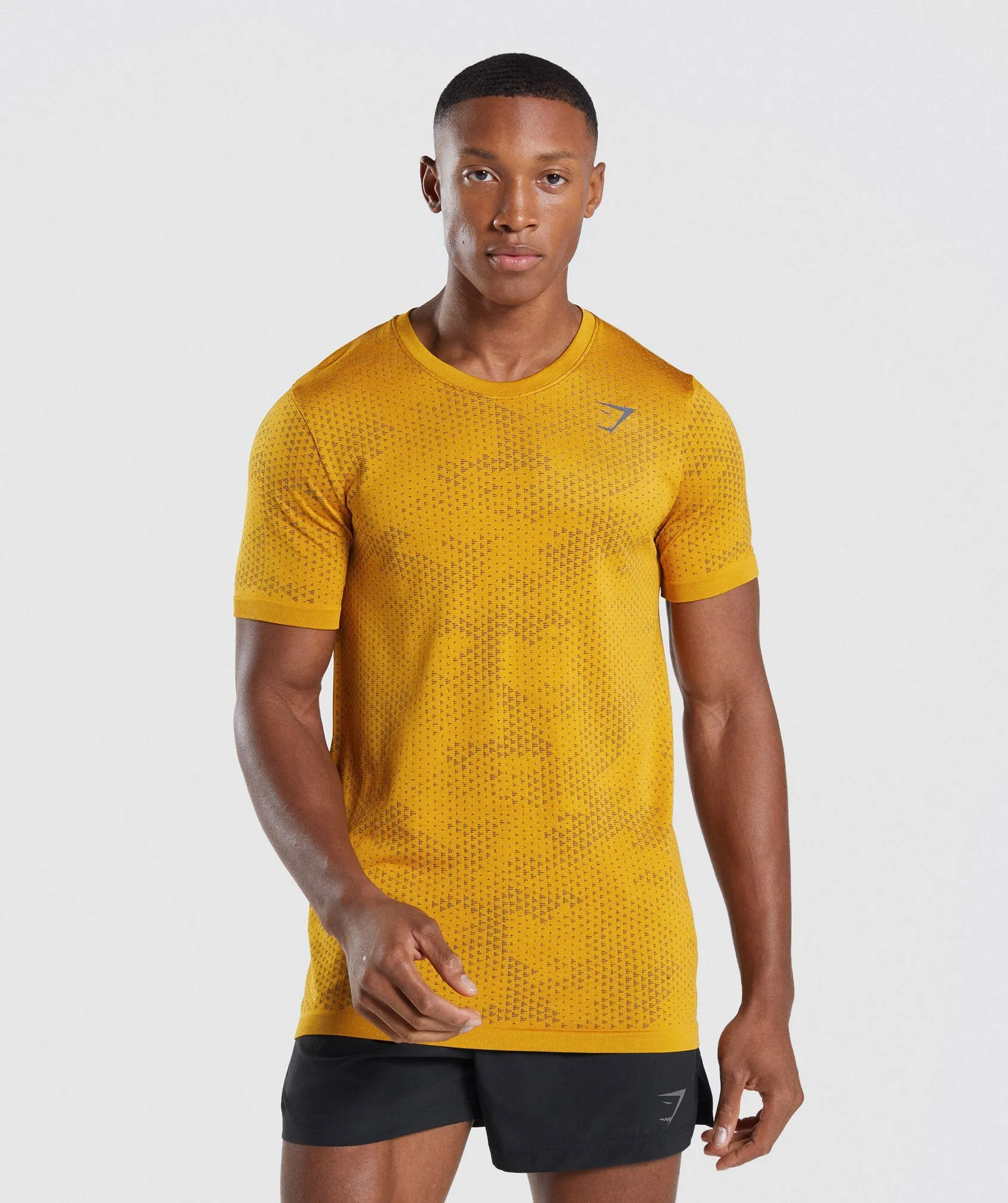 Gymshark Sport Seamless T-Shirt - Turmeric Yellow/Black sold by Gymshark