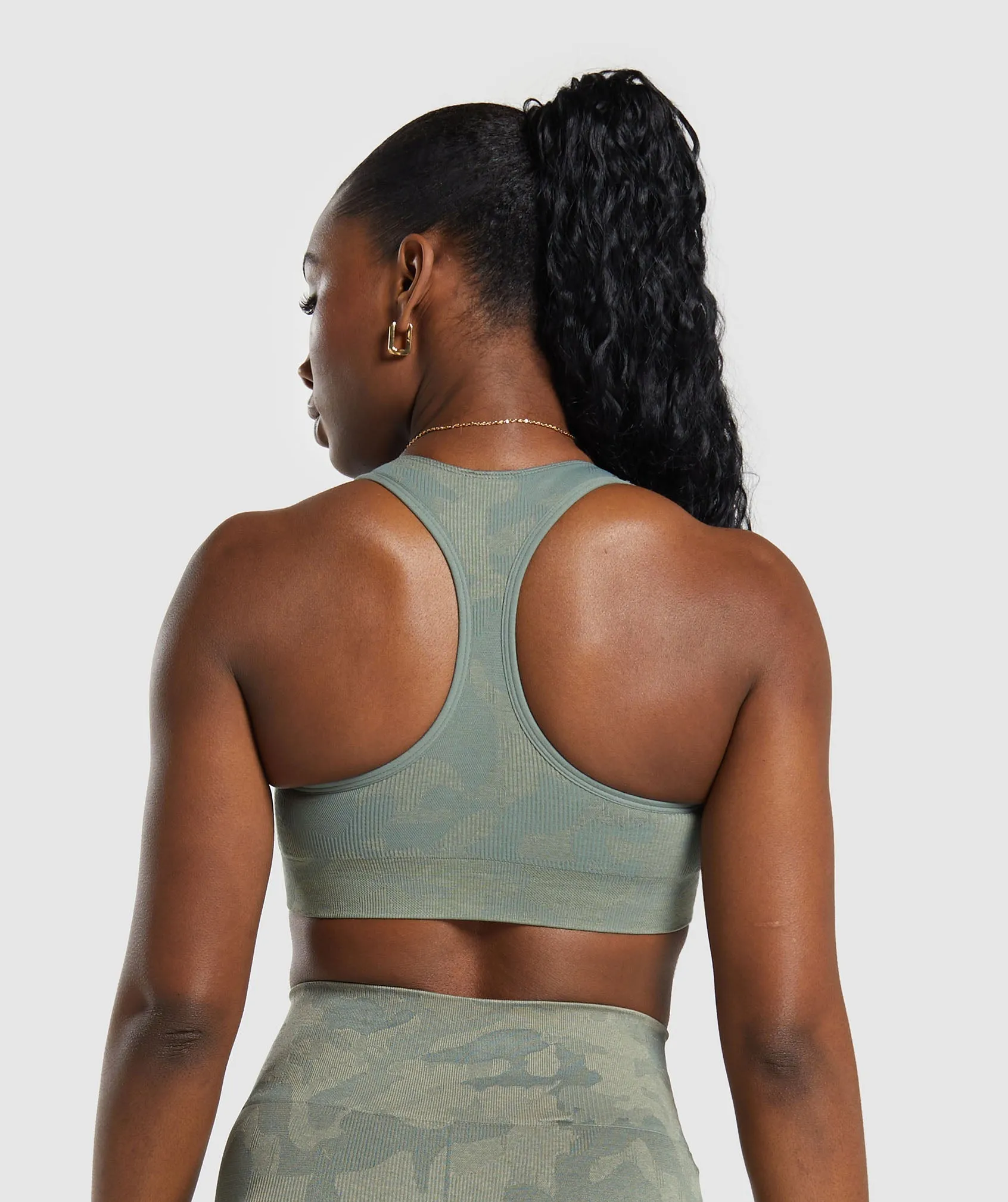 Gymshark Adapt Camo Seamless Sports Bra - Unit Green/Chalk Green sold by Gymshark product image thumbnail 2
