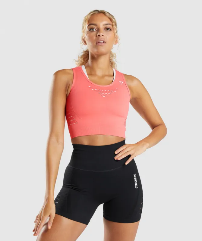 Gymshark Energy Seamless Crop Top - Polka Pink sold by Gymshark