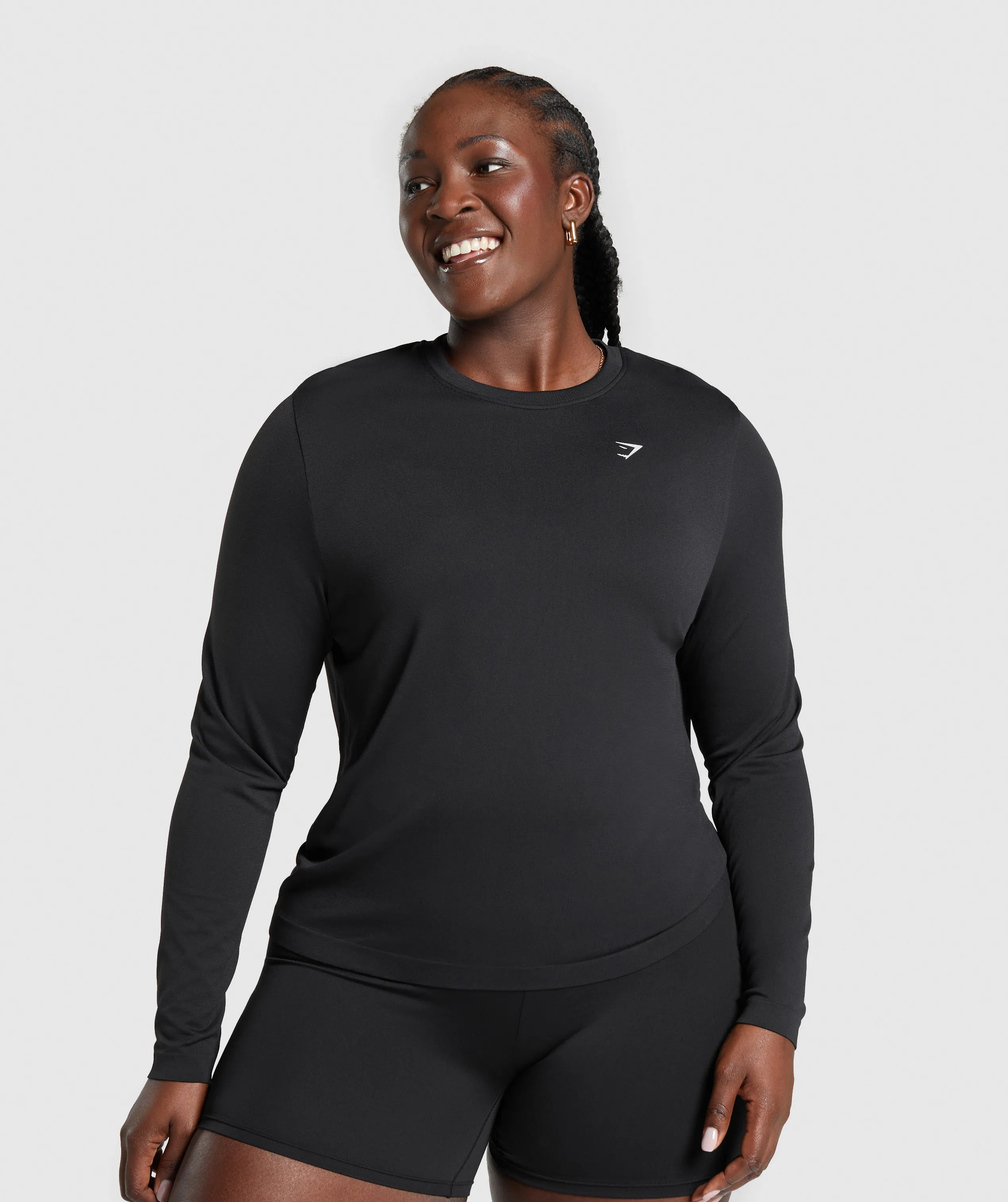 Gymshark Everyday Seamless Long Sleeve Top - Black sold by Gymshark product image thumbnail 3