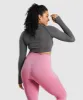 Gymshark Vital Seamless 2.0 Long Sleeve Crop Top - Charcoal Marl sold by Gymshark