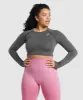 Gymshark Vital Seamless 2.0 Long Sleeve Crop Top - Charcoal Marl sold by Gymshark