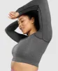 Gymshark Vital Seamless 2.0 Long Sleeve Crop Top - Charcoal Marl sold by Gymshark