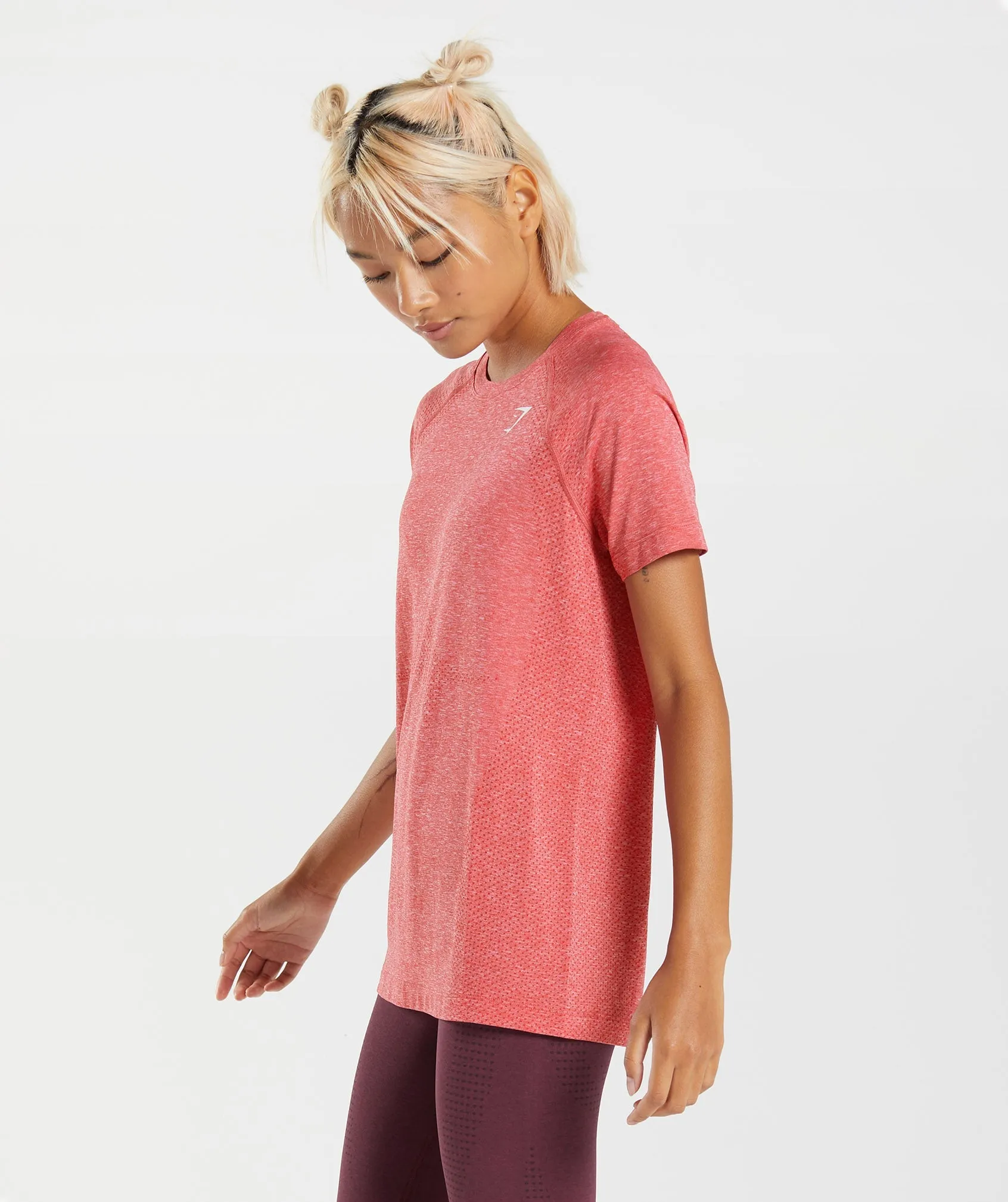 Gymshark Vital Seamless 2.0 Light T-Shirt - Chilli Red Marl sold by Gymshark product image thumbnail 3