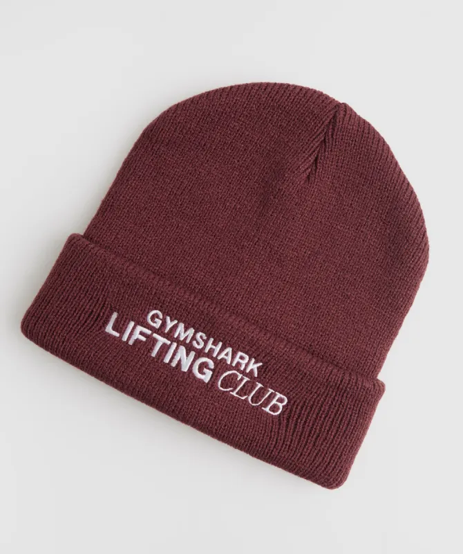 Gymshark Social Club Beanie - Cherry Brown sold by Gymshark