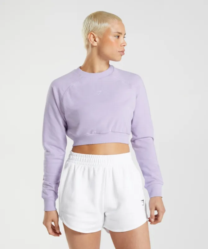 Gymshark Training Cropped Sweater - Soft Lilac sold by Gymshark
