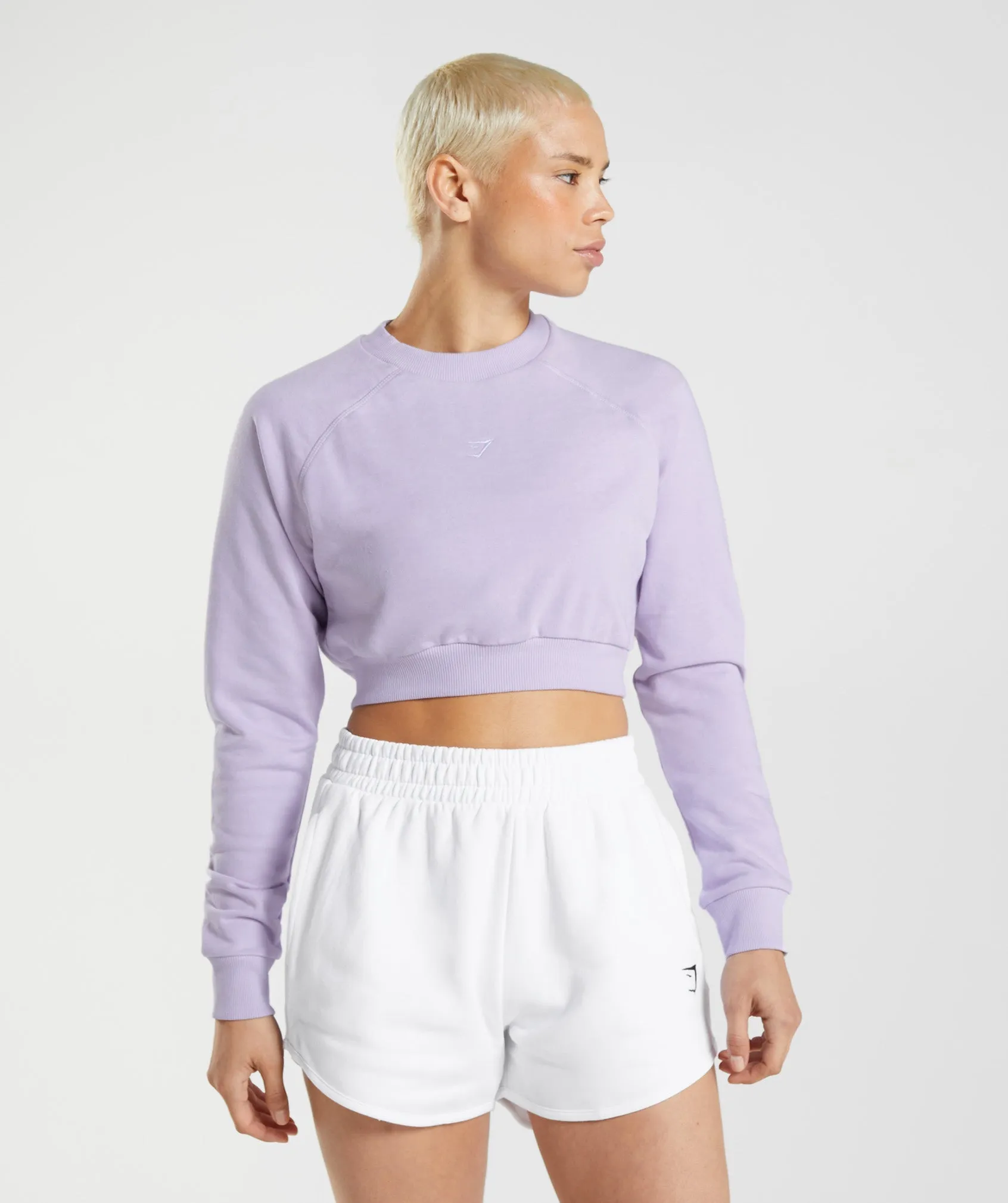 Gymshark Training Cropped Sweater - Soft Lilac sold by Gymshark