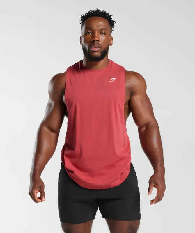 Gymshark React Drop Arm Tank - Sundried Red sold by Gymshark
