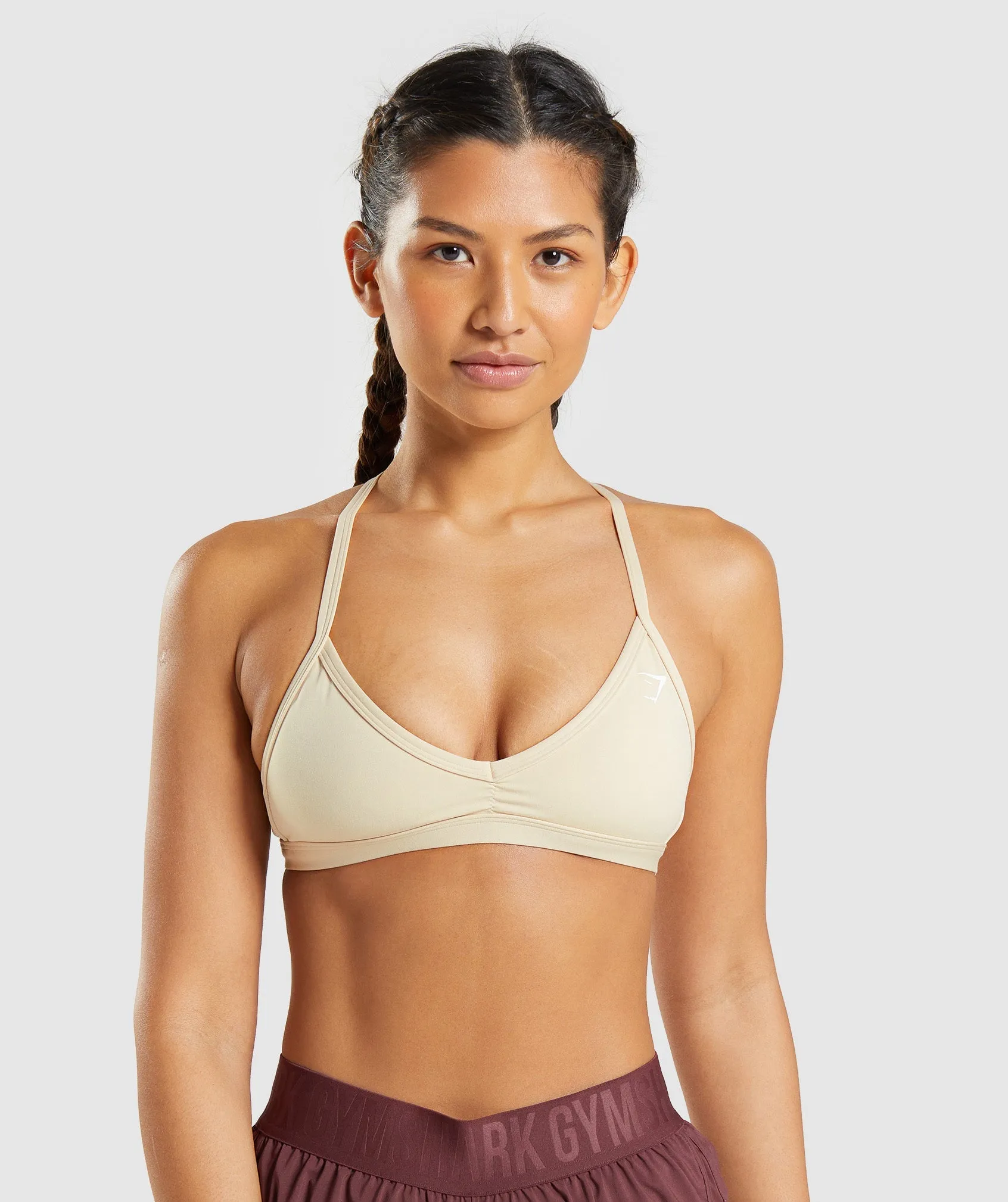 Gymshark Minimal Sports Bra - Vanilla Brown sold by Gymshark