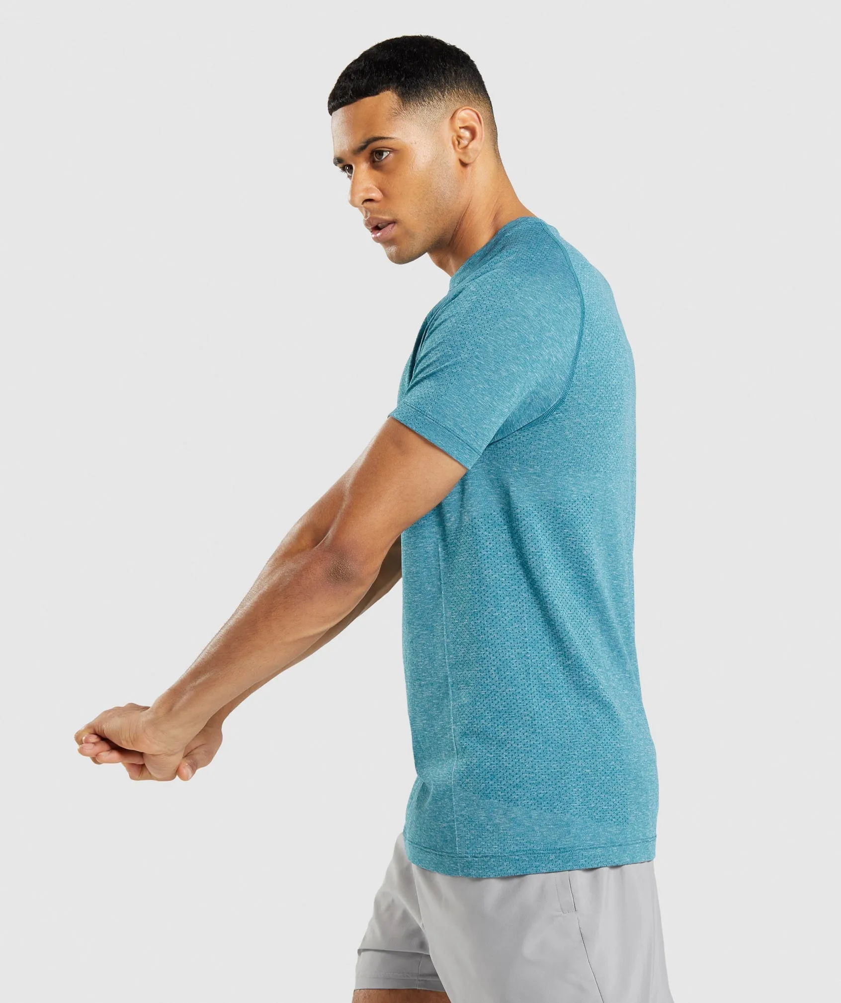 Gymshark Vital Light Seamless T-Shirt - Tahoe Teal Marl sold by Gymshark product image thumbnail 3