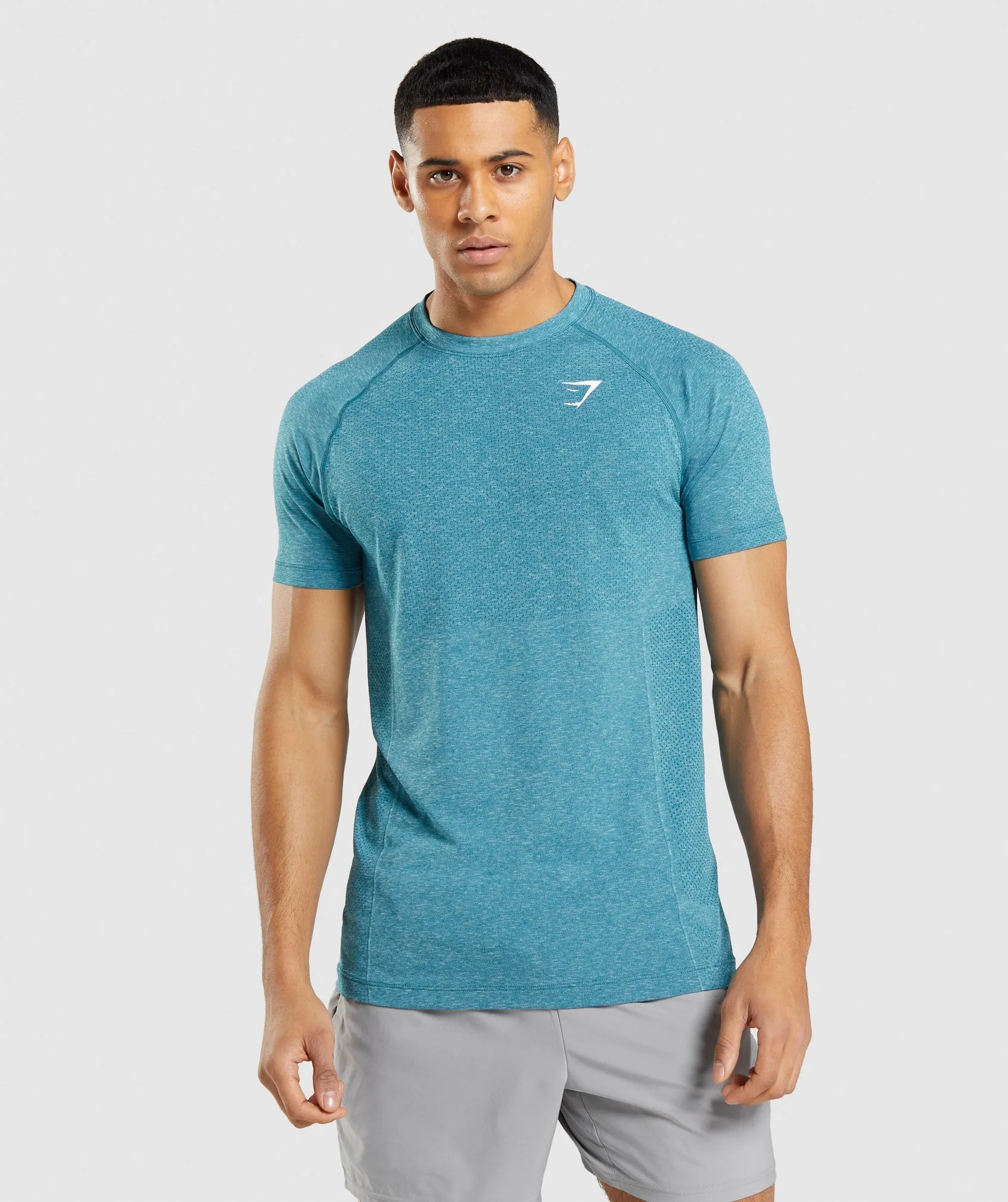 Gymshark Vital Light Seamless T-Shirt - Tahoe Teal Marl sold by Gymshark