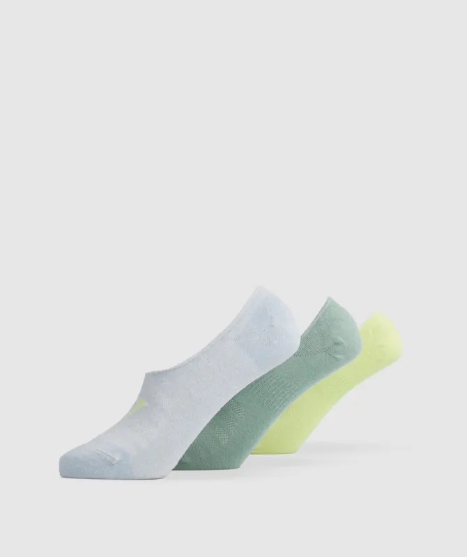 Gymshark No Show Socks 3pk - Grey/Green/Green sold by Gymshark