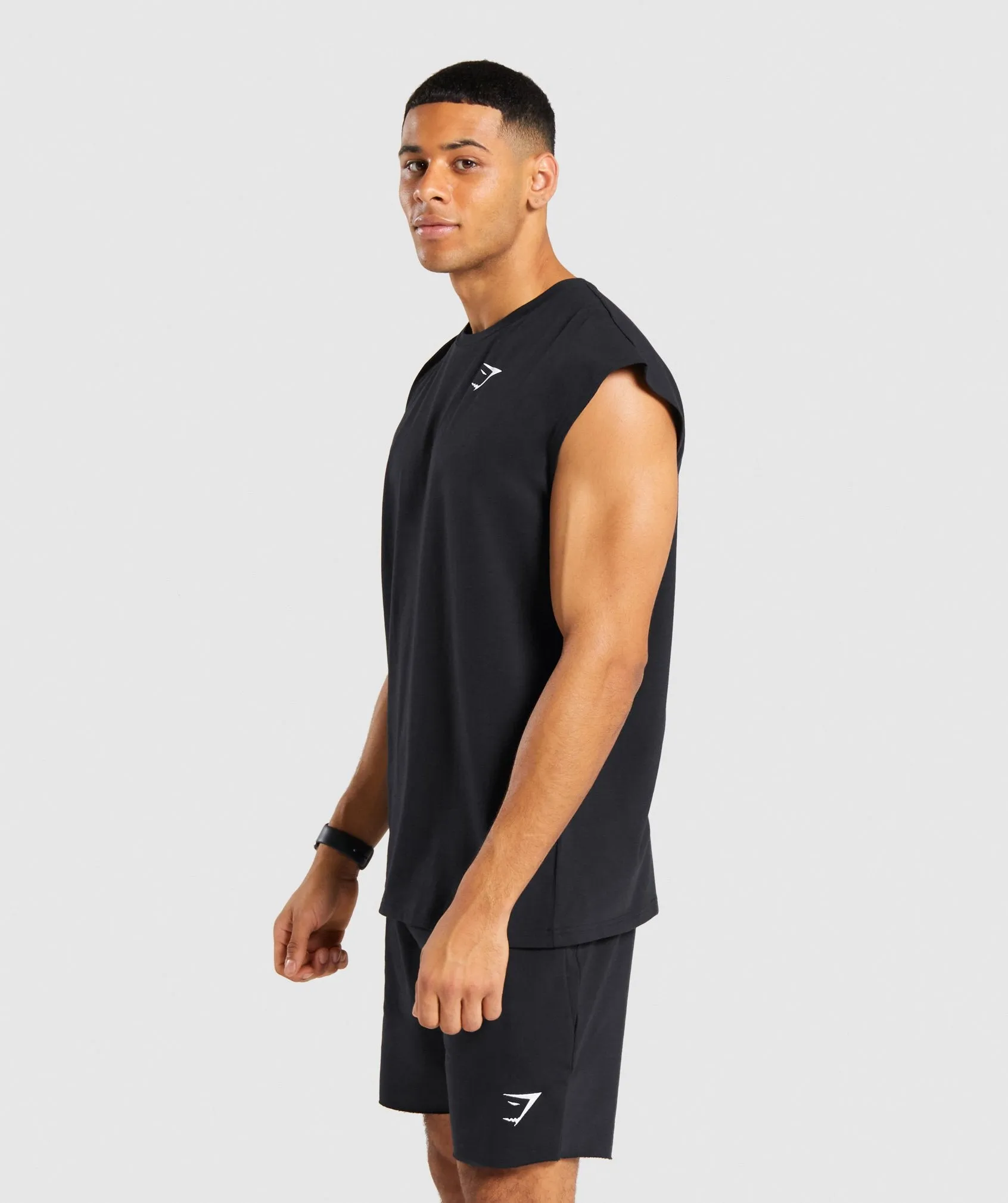 Gymshark Critical Cut Off Sleeveless Tee - Black sold by Gymshark