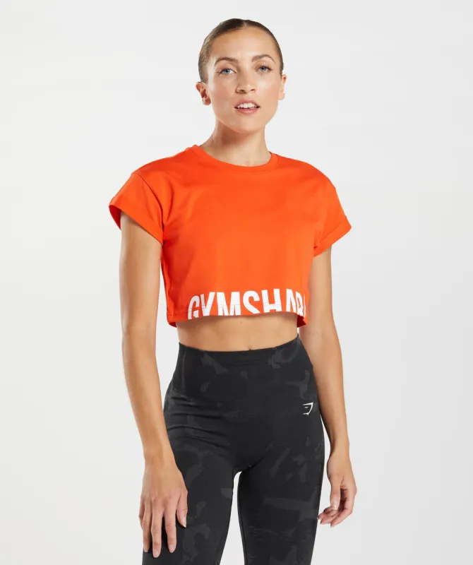 Gymshark Fraction Crop Top - Pepper Red sold by Gymshark