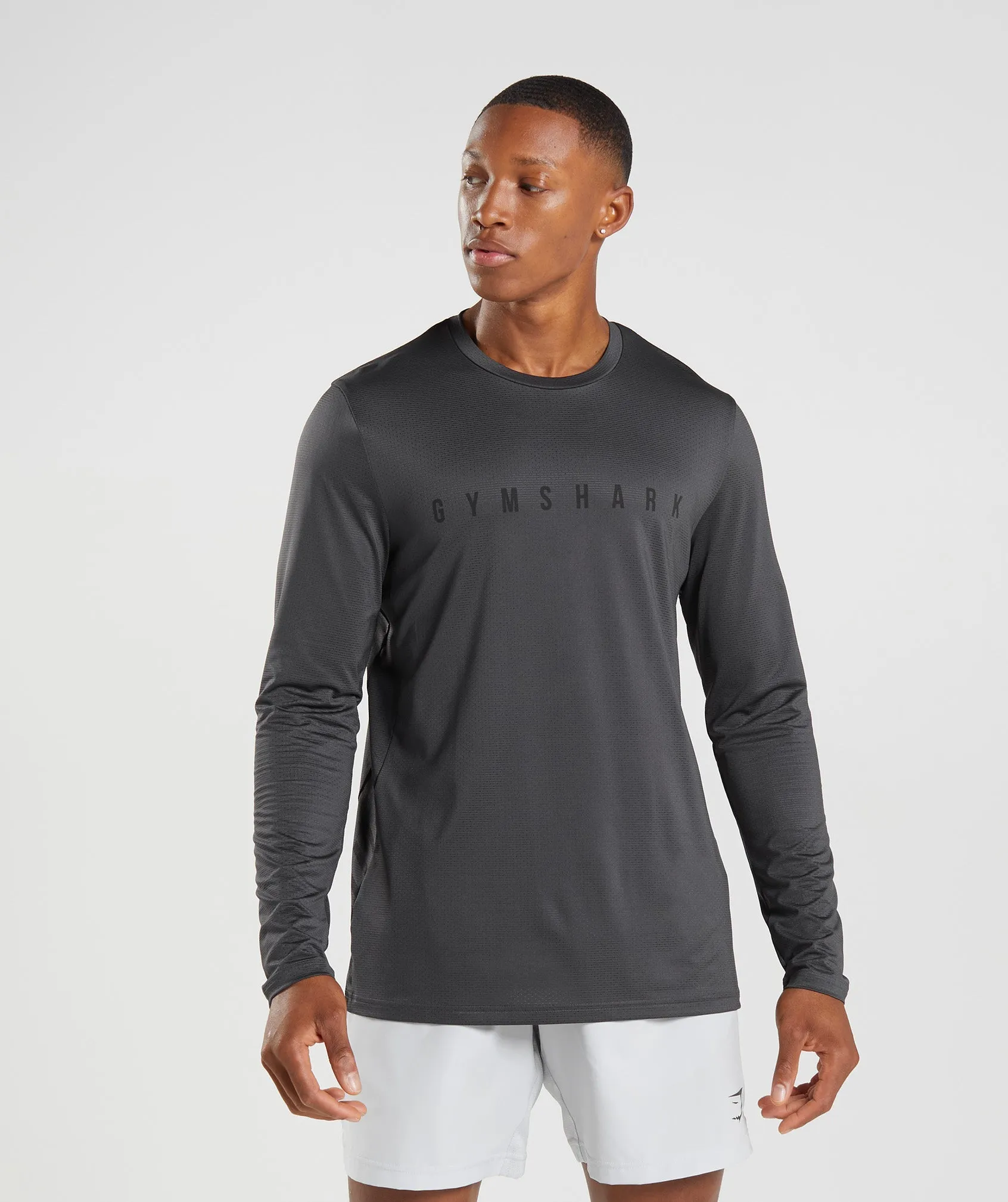 Gymshark Sport Stripe Long Sleeve T-Shirt - Onyx Grey sold by Gymshark